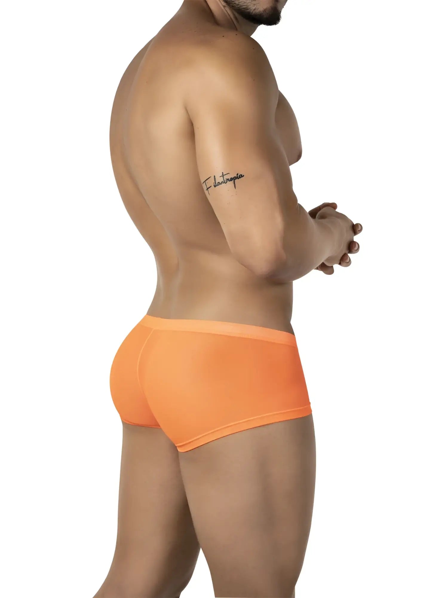 Bright orange clever 26067 3pk australian latin trunks with smooth form-fitting fabric in multi-colored pack