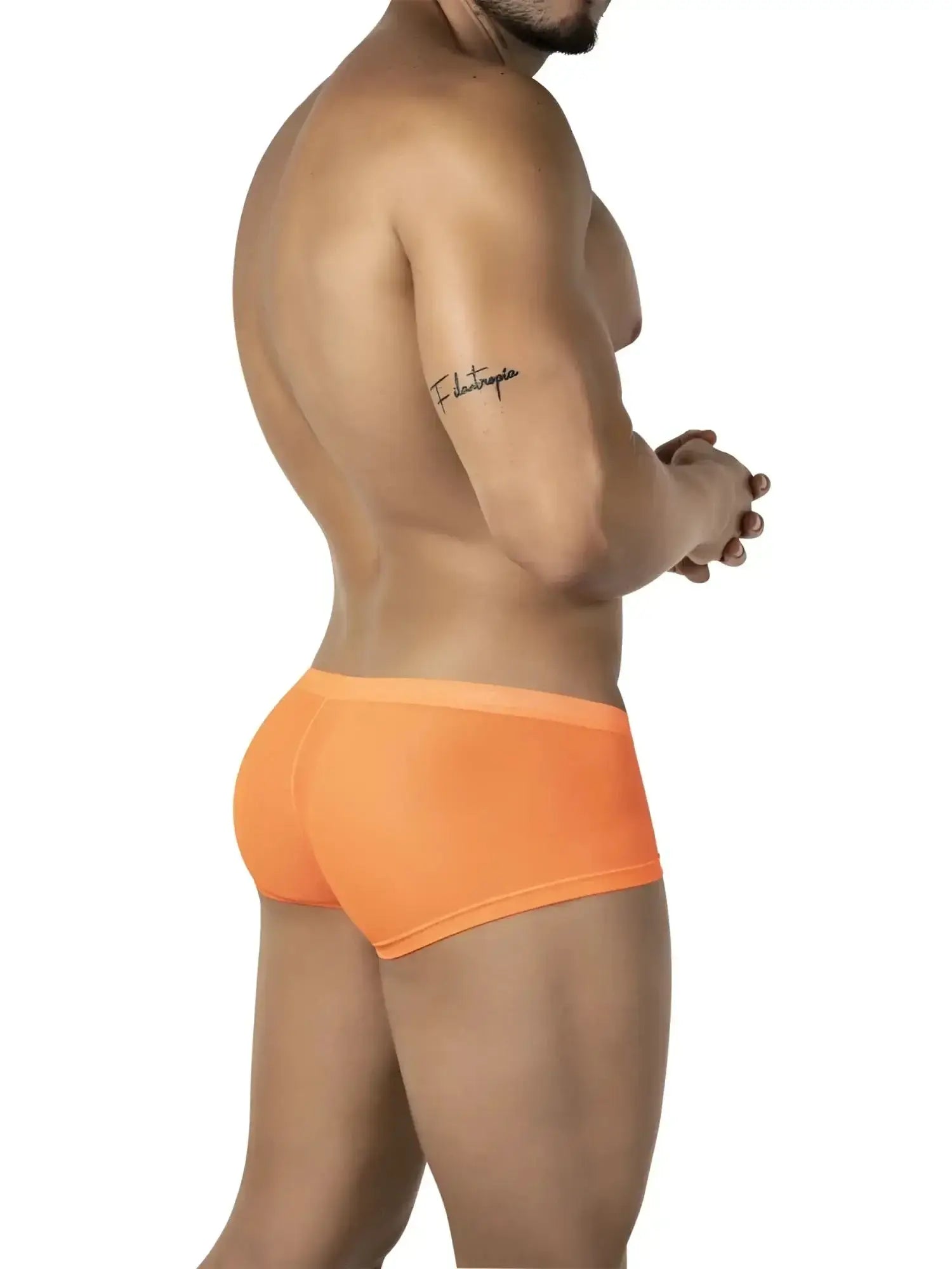Bright orange clever 26067 3pk australian latin trunks with smooth form-fitting fabric in multi-colored pack