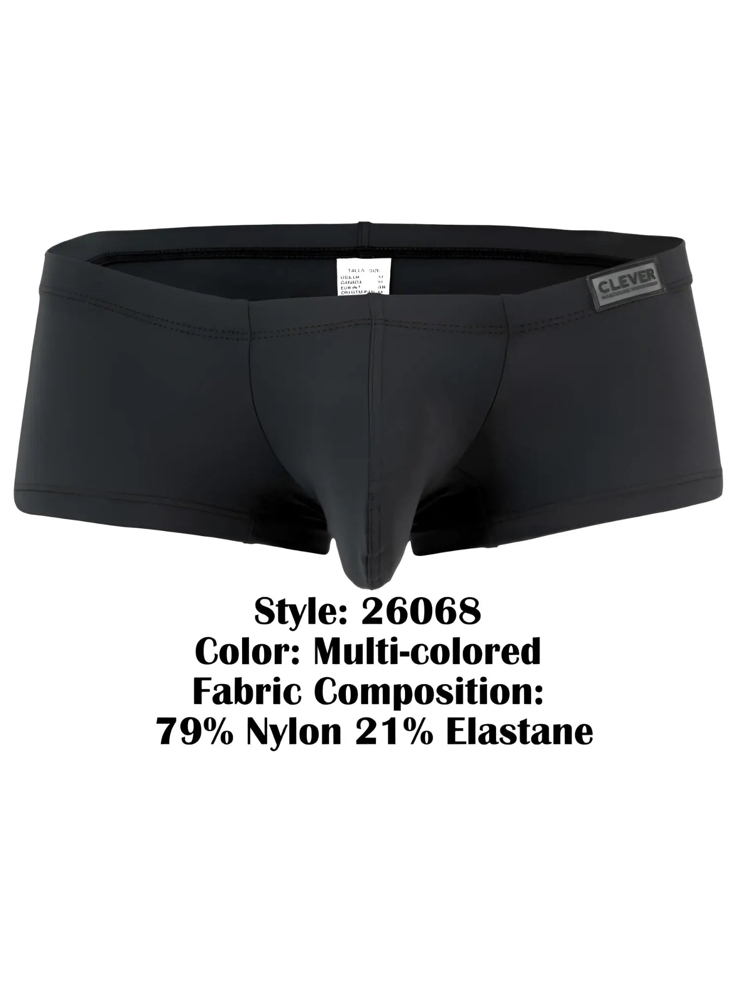 Clever 26068 3pk australian latin trunks multicolored black men’s briefs made of 79% nylon and 21% elastane