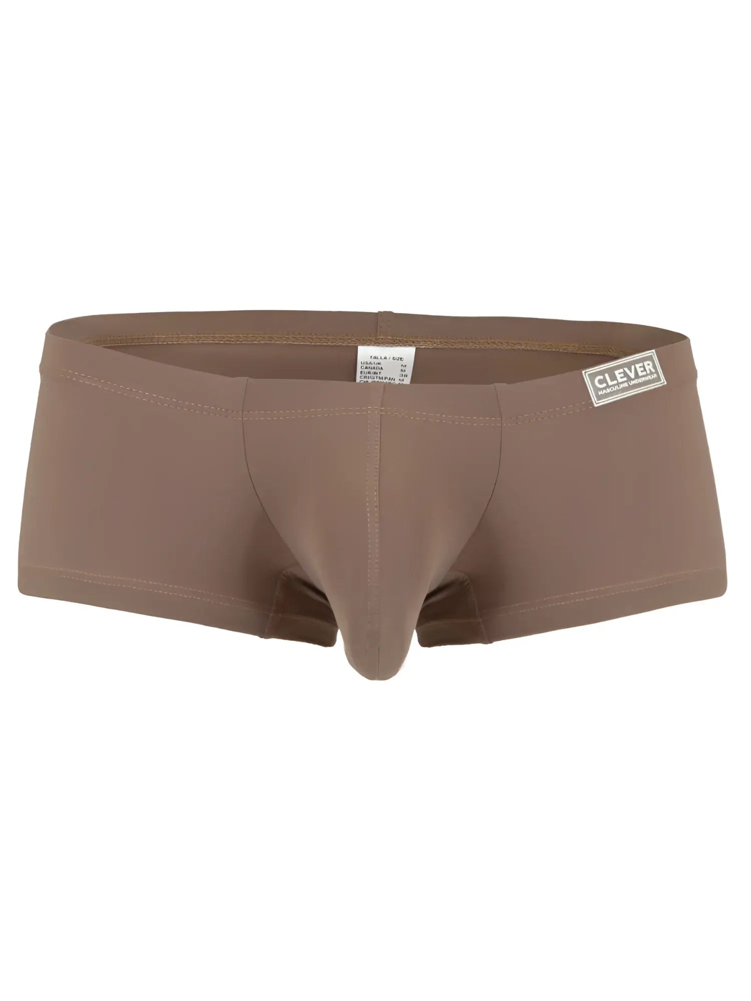 Brown clever 26068 australian latin trunks with smooth form-fitting fabric and subtle seam detail in multi-colored pack
