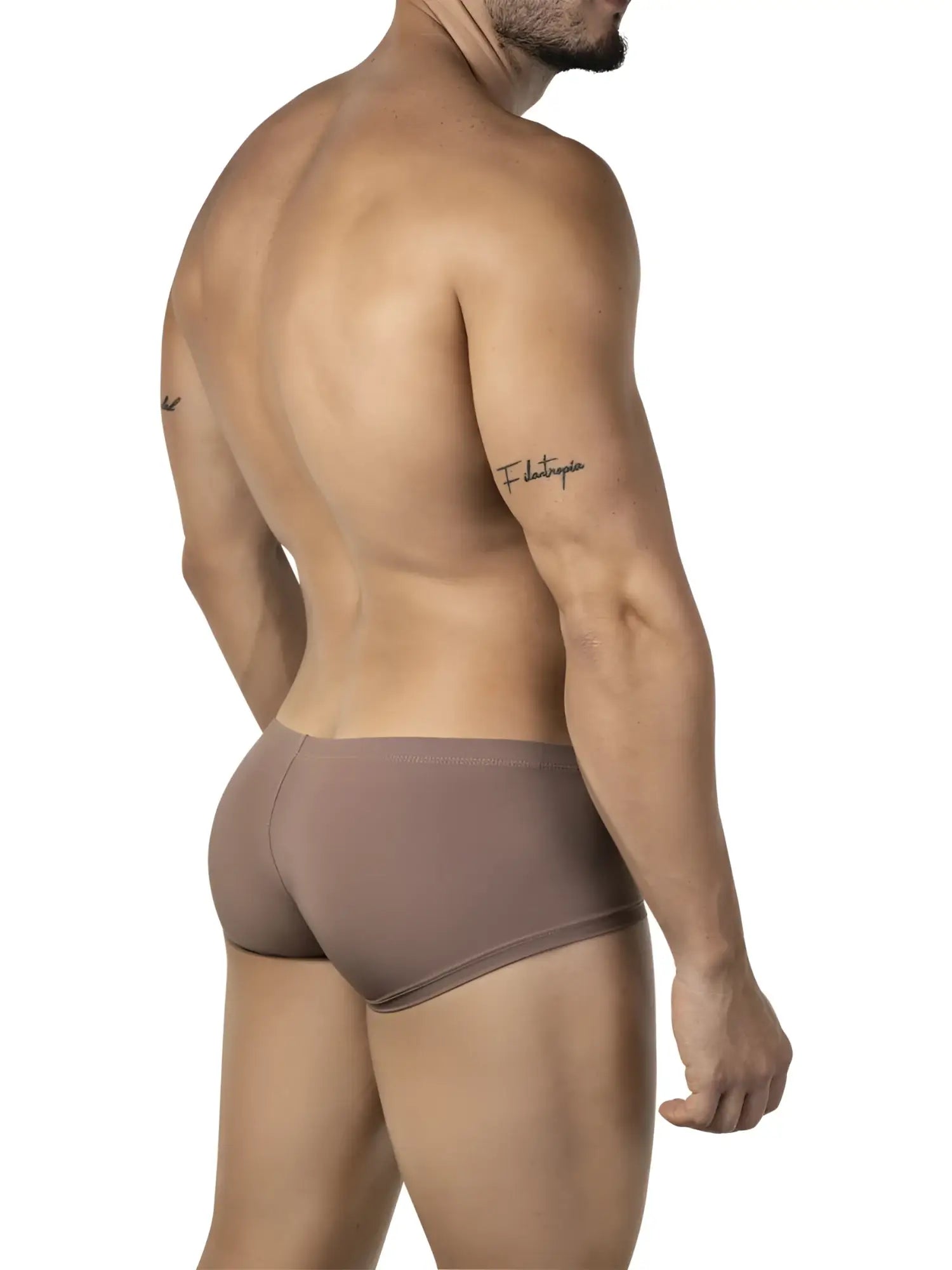 Tan-colored clever 26068 men’s briefs with smooth stretchy fabric and subtle waistband seam detail multi-colored pack