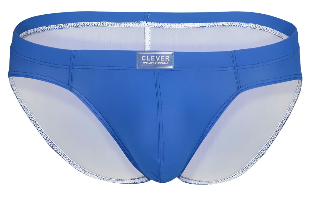 Clever 519967 7pk briefs multi-colored blue and white men’s swim trunks with sleek form-fitting design