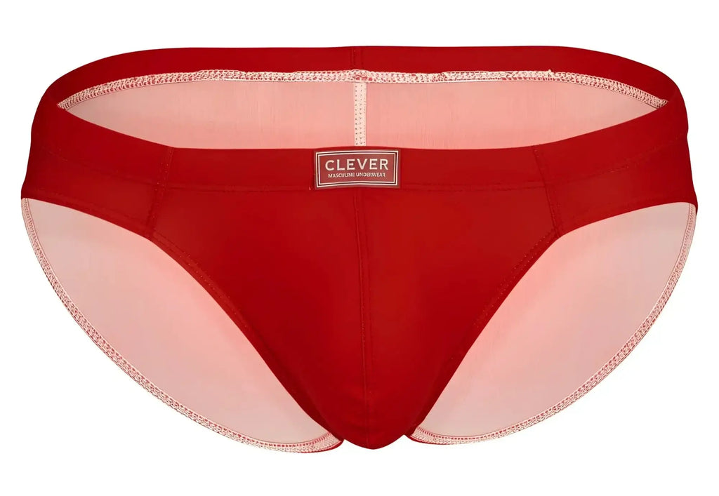 Red clever men’s briefs with pink mesh panels and matching elastic waistband from clever 519967 7PK briefs multi-colored set