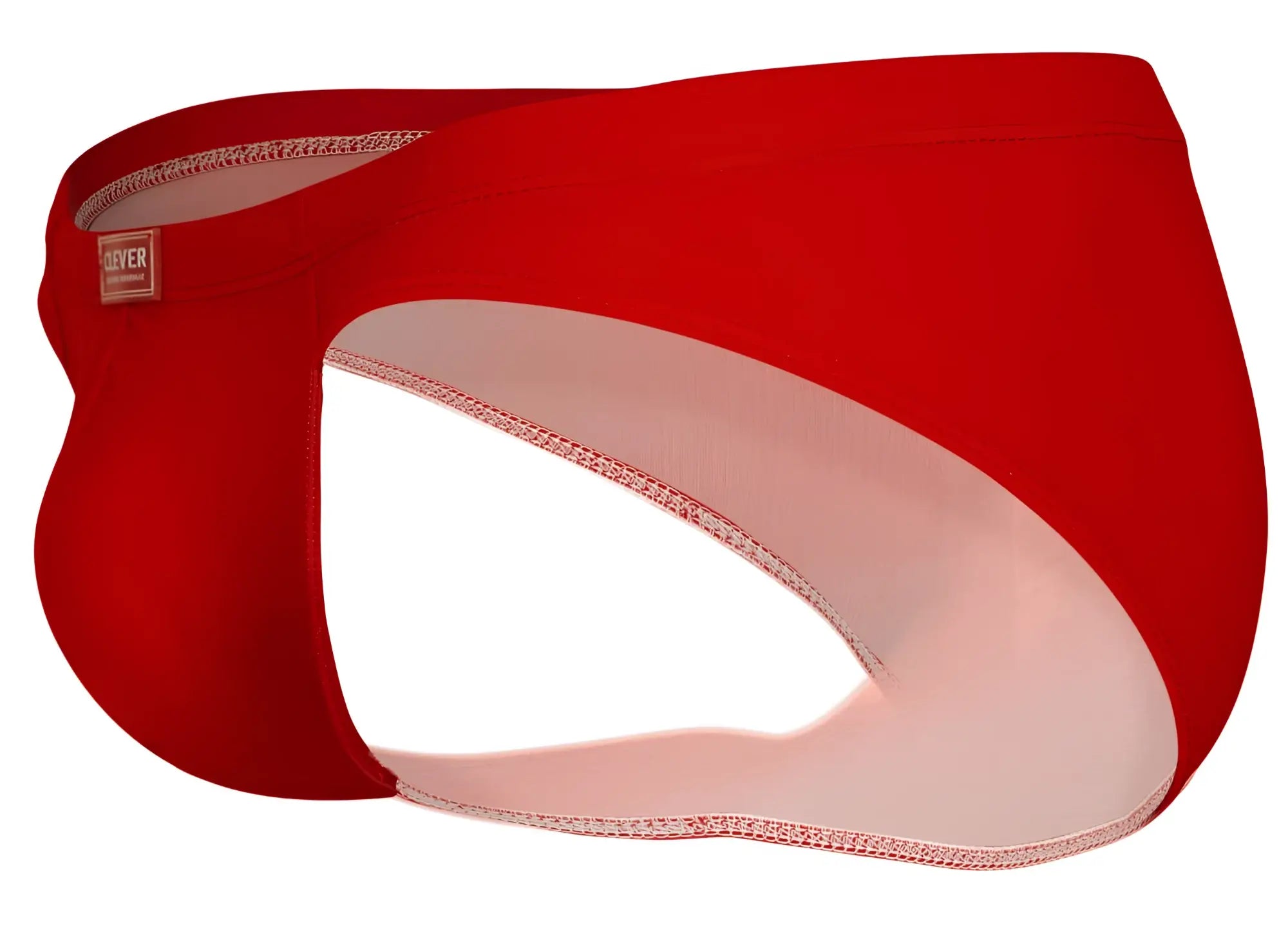 Clever 519967 multicolored red men’s briefs with light pink interior lining and stitched edges for daily wear