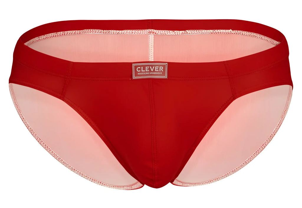 Red clever men’s briefs with pink mesh panels and matching elastic waistband from clever 519967 7PK briefs multi-colored set