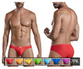 Red clever 519967 brief with a snug fit and small brand logo on the waistband in multi-colored pack