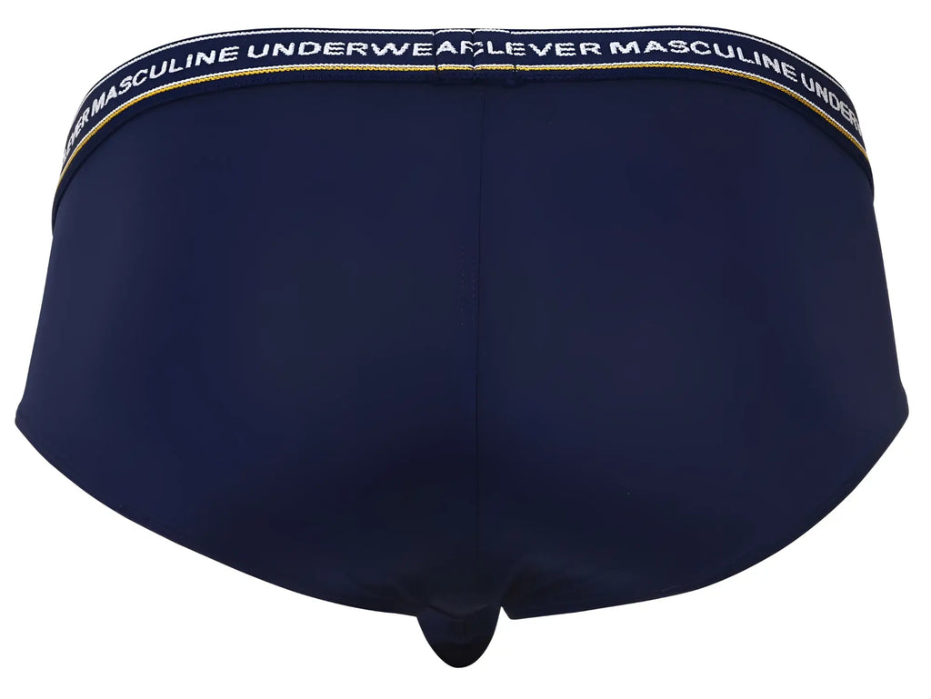 Navy blue clever 519969 men’s briefs with masculine underwear waistband in white and gold lettering