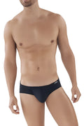 Black clever 5373 australian latin briefs with subtle elastic waistband and cleto logo in black color