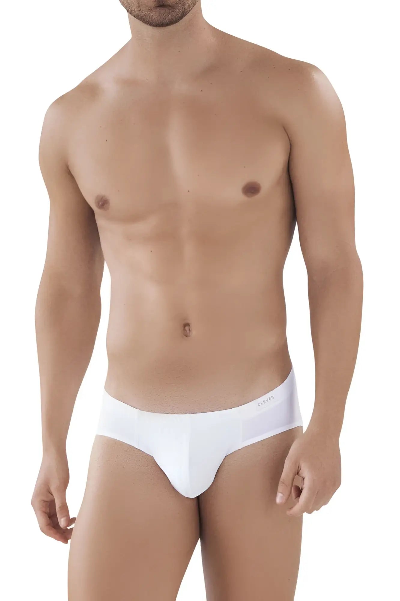 White calvin klein clever 5373 australian latin briefs with smooth form-fitting design in white color