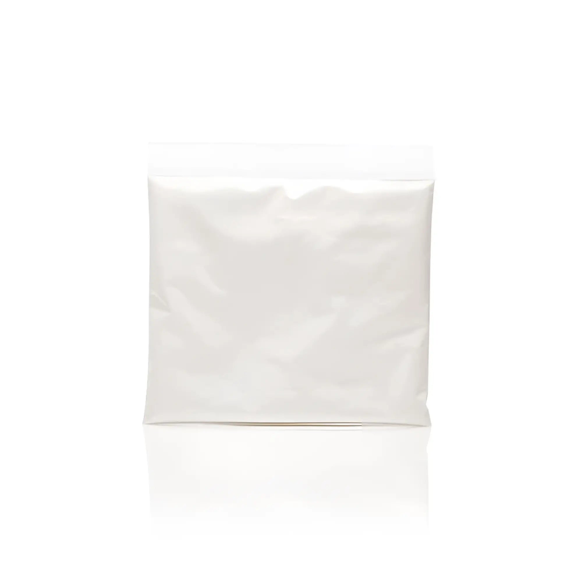 A white glossy plastic pouch containing clone a willy molding powder refill 85g for the clone a willy kit box