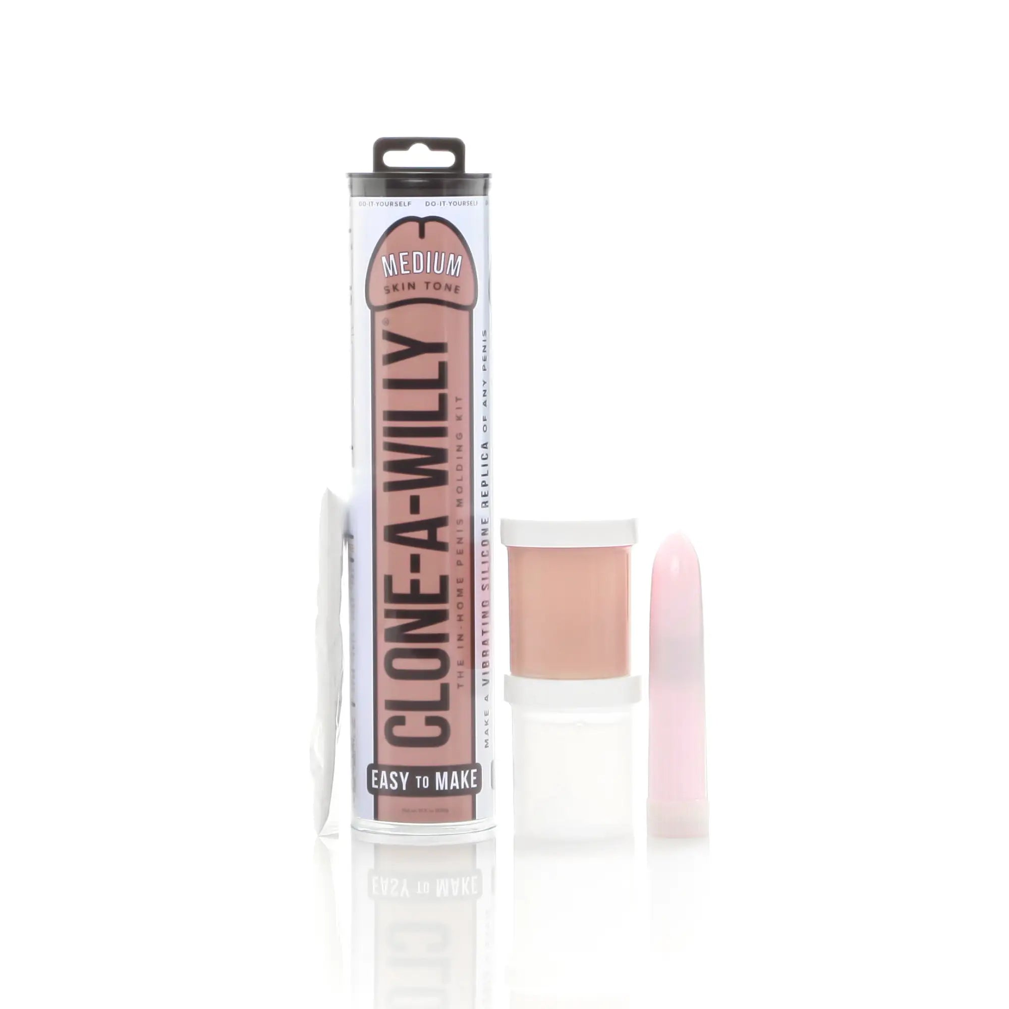 Clone a willy medium skin tone silicone replica kit in clear tube with white cap and applicator for molding replicas