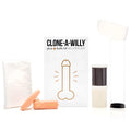 The clone a willy plus balls kit deep skin tone includes a peach silicone tool, a white and gray container, and an orange keychain device