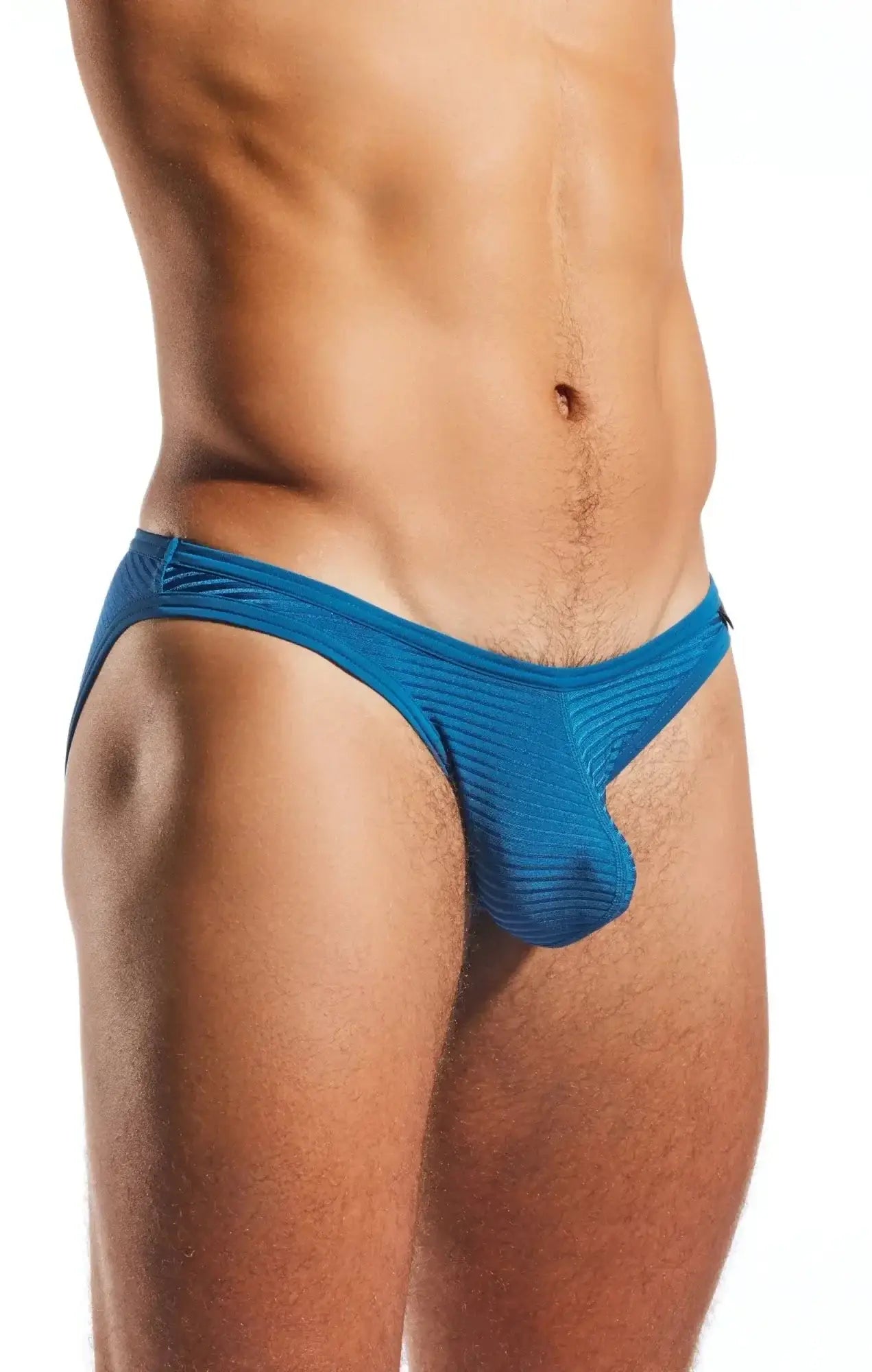 Blue textured men’s briefs cocksox cx01lux semi sheer brief made with lightweight breathable fabric