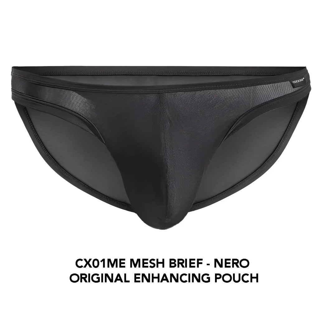 Black mesh brief cocksox cx01me with smooth form-fitting design and subtle texture