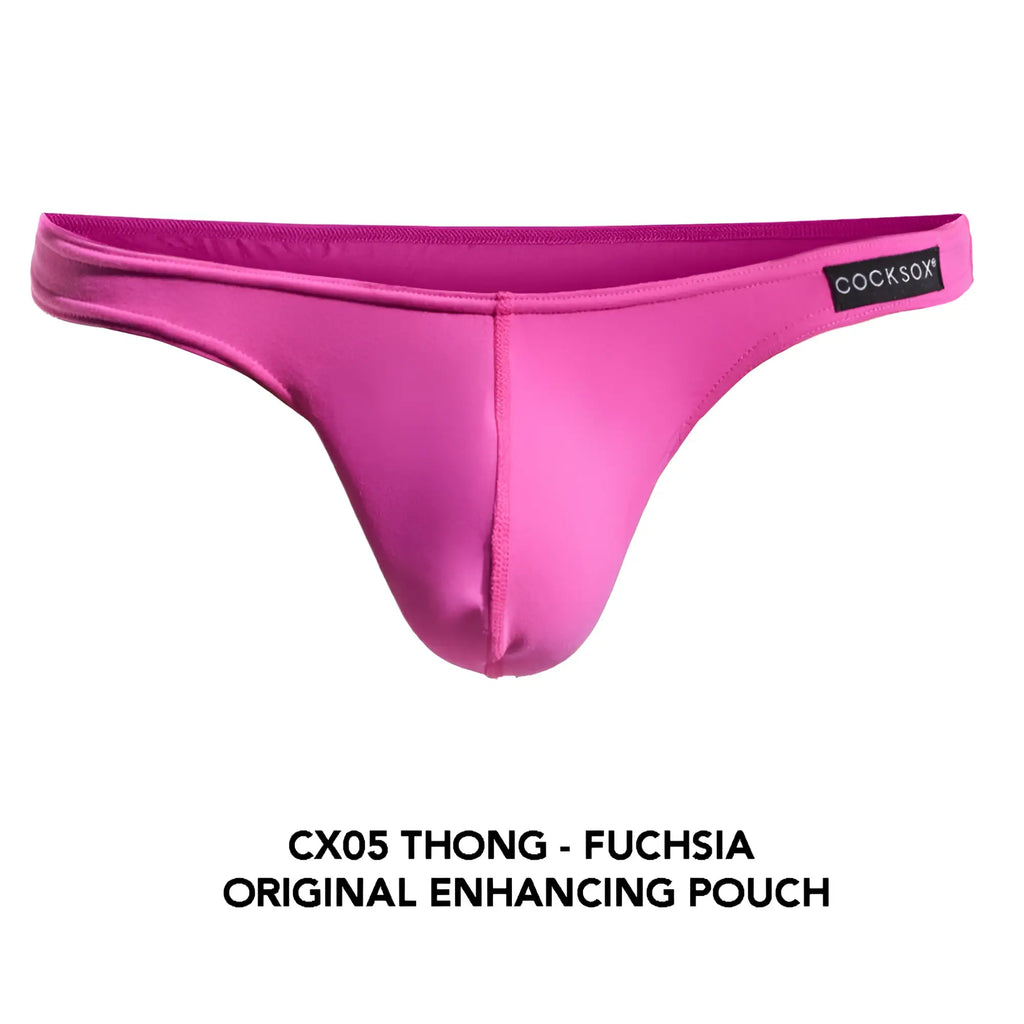 Fuchsia cocksox cx05 thong with smooth stretchy fabric and original enhancing pouch design for comfortable wear