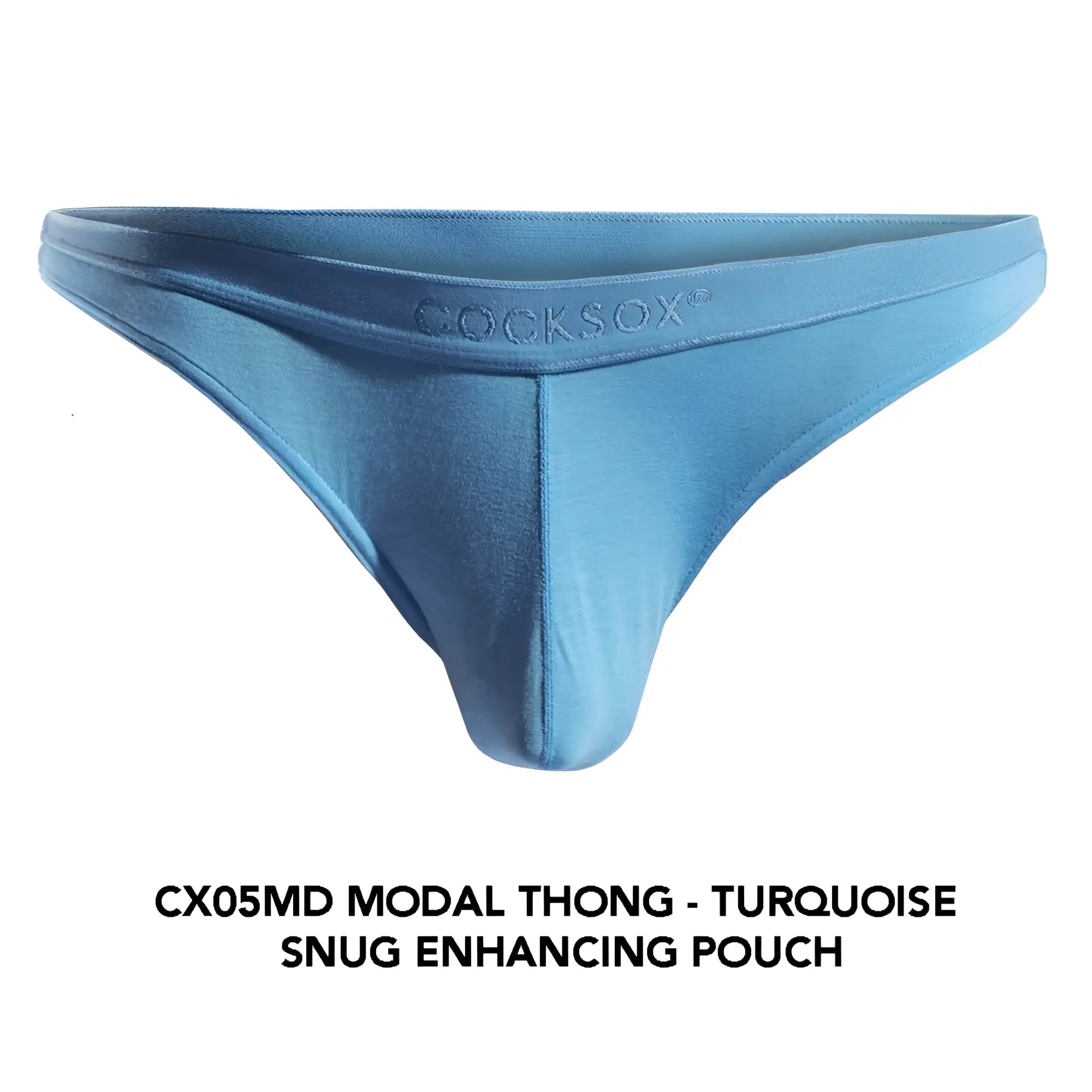 Turquoise modal thong with a snug enhancing pouch and Cocksox branding on the waistband by Cocksox CX05MD