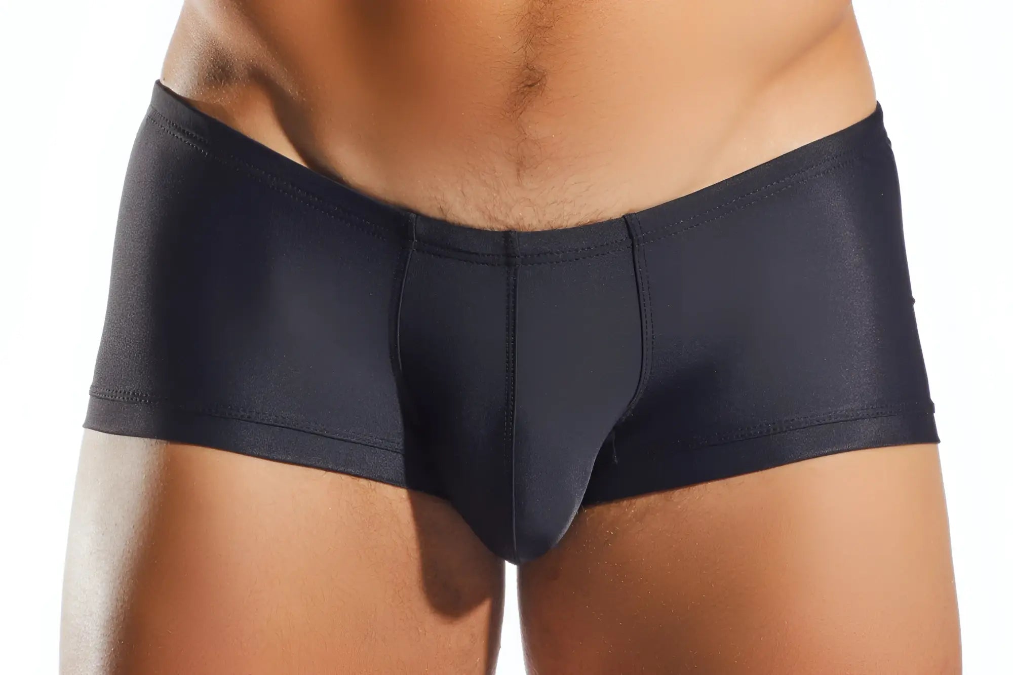 Black Cocksox CX08 swim trunk briefs with smooth stretchy fabric and contoured design for a form-fitting fit