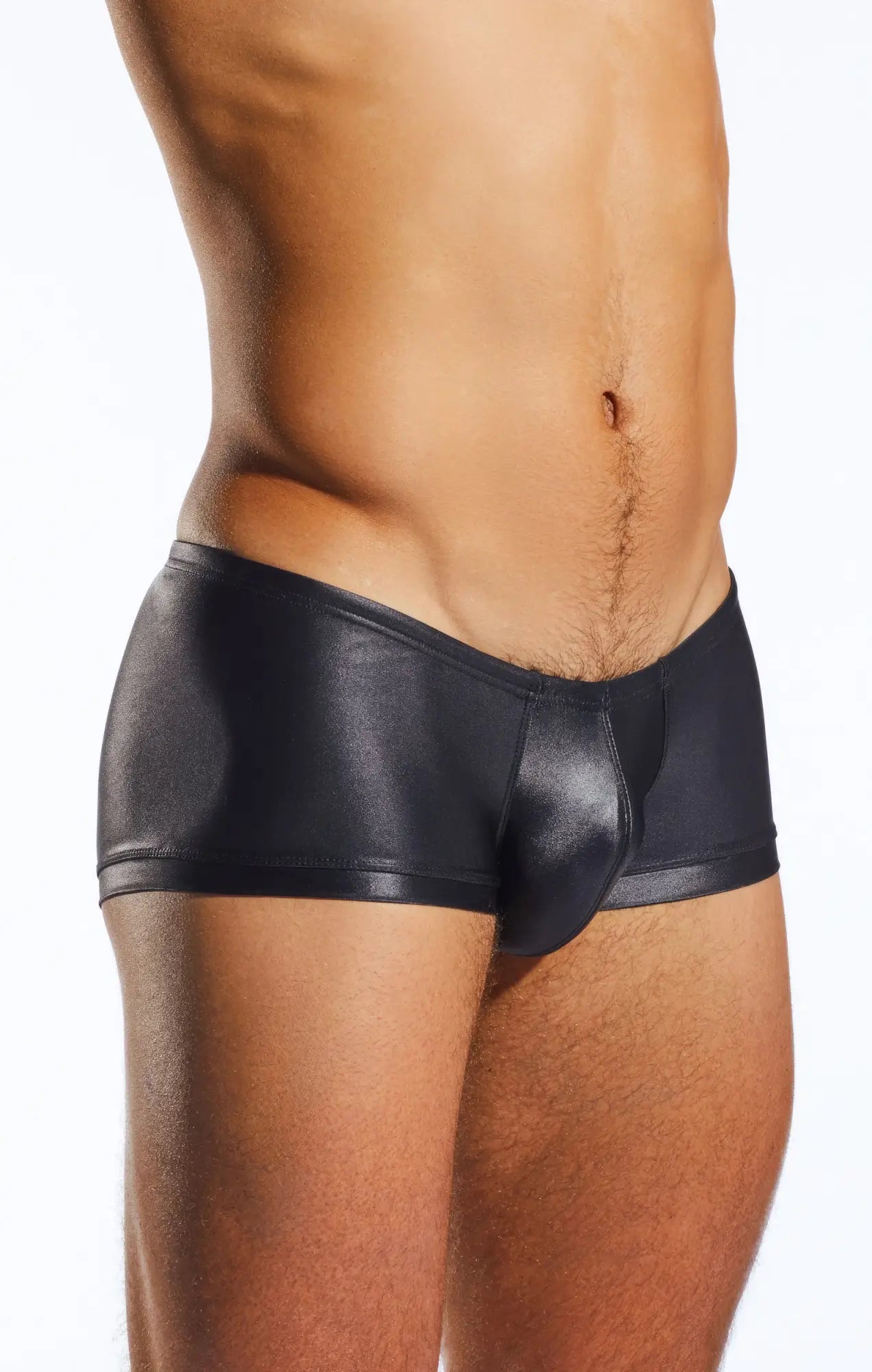 Black shiny faux leather briefs swim trunk by cocksox cx08gs for a sleek swimwear look