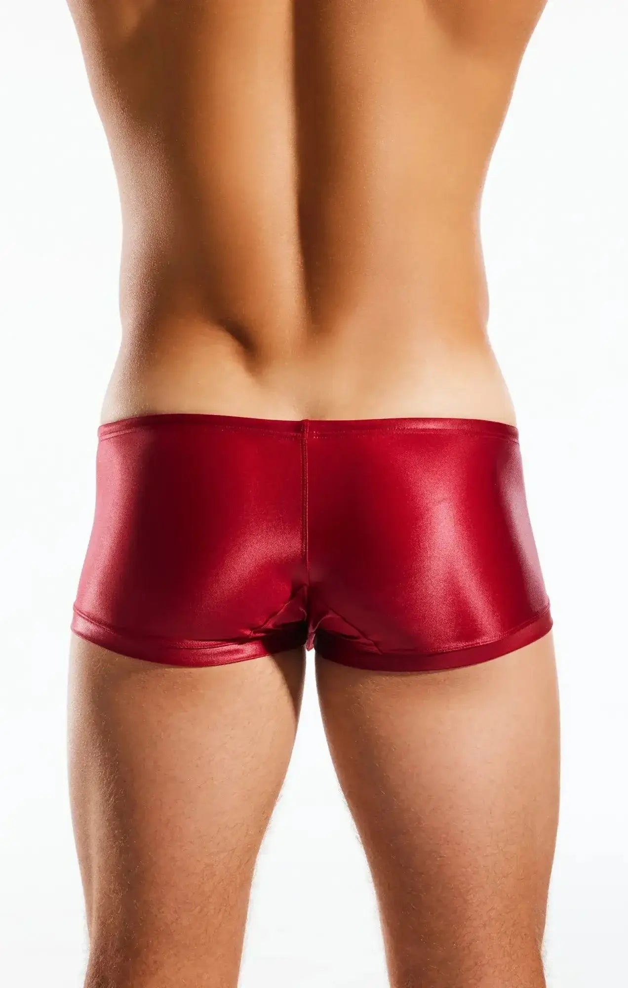 Cocksox cx08gs swim trunk featuring red metallic briefs with a sleek, shiny finish for swim and beachwear