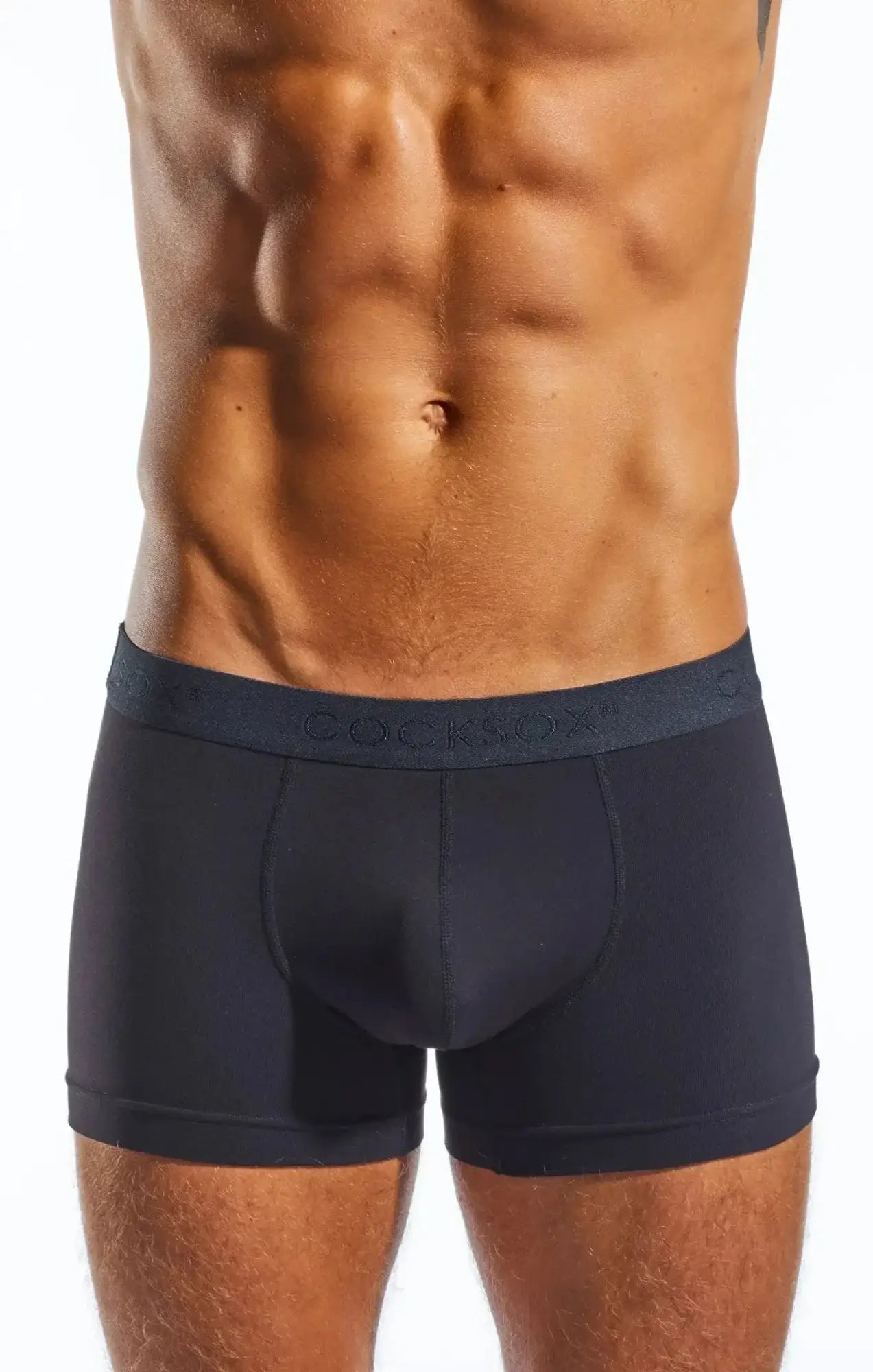 Dark navy Cocksox CX12 boxer briefs with matching elastic waistband featuring coolrdx brand name in subtle lettering