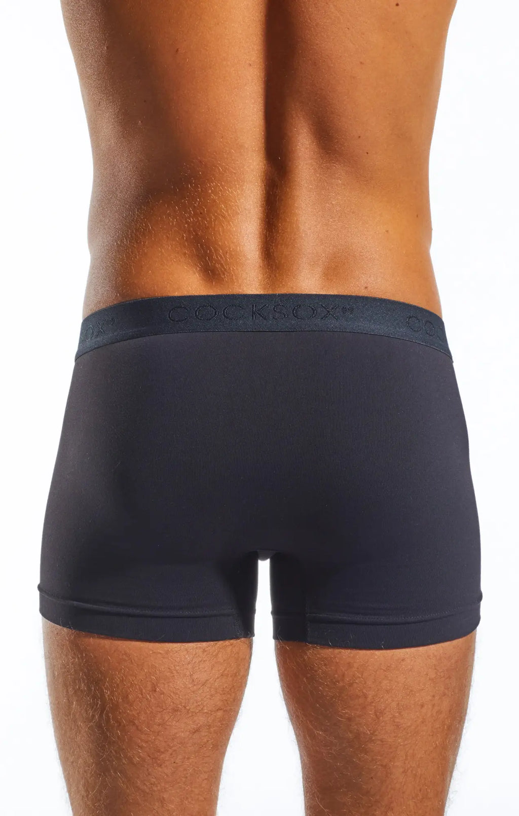 Dark navy blue cocksox cx12 boxer briefs with matching elastic waistband featuring the brand logo