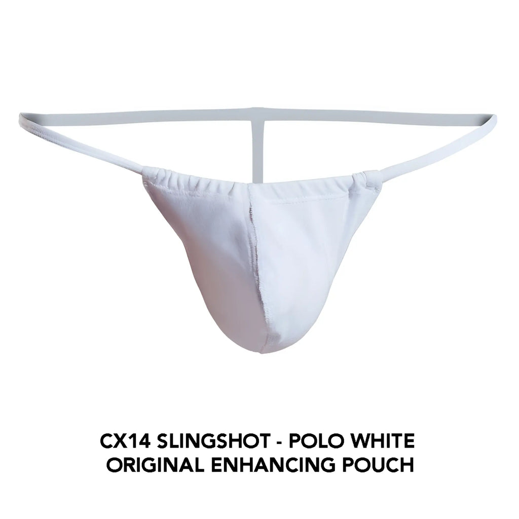 Cocksox cx14 slingshot polo white original enhancing pouch made of smooth stretchy fabric with contoured support