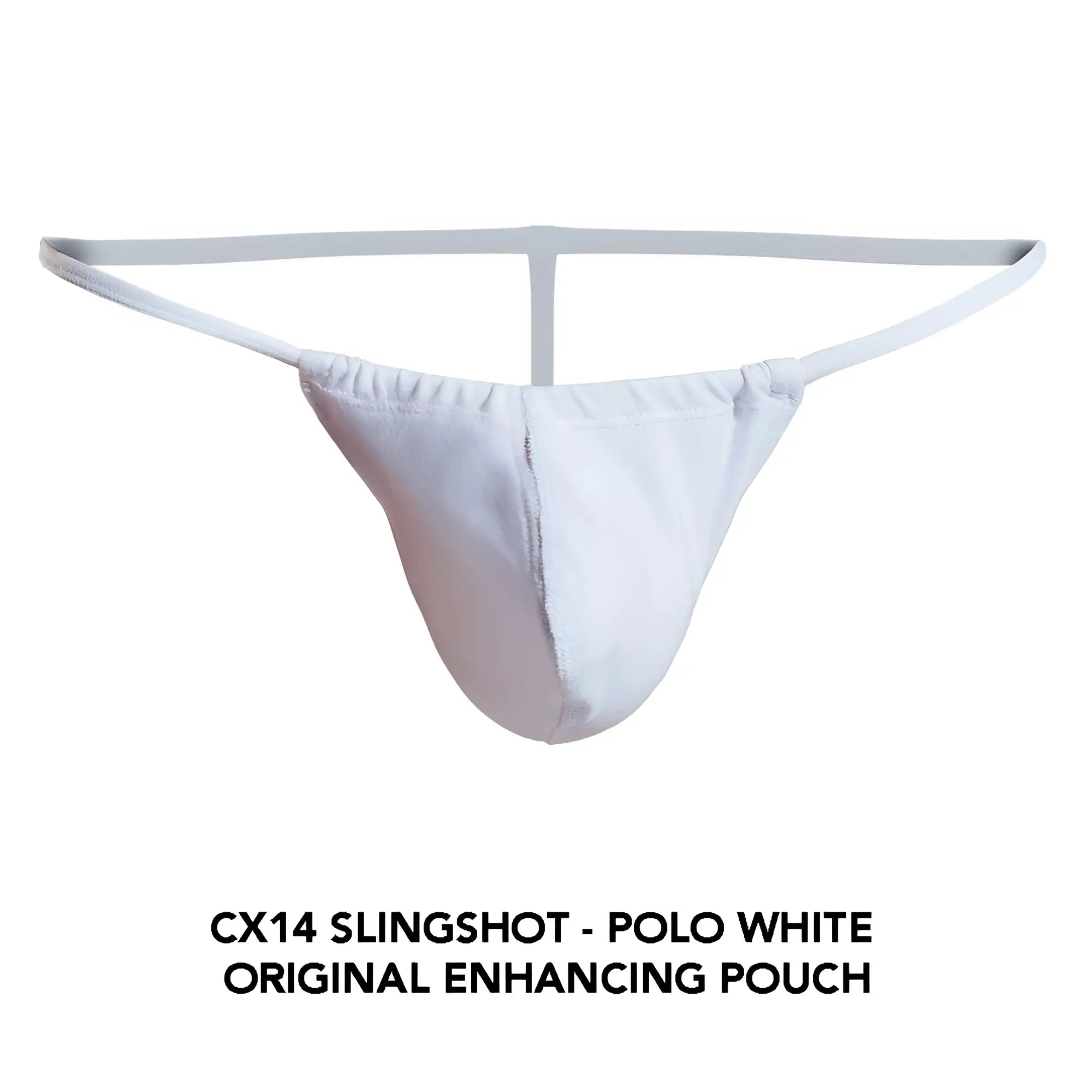 Cocksox cx14 slingshot polo white original enhancing pouch made of smooth stretchy fabric with contoured support