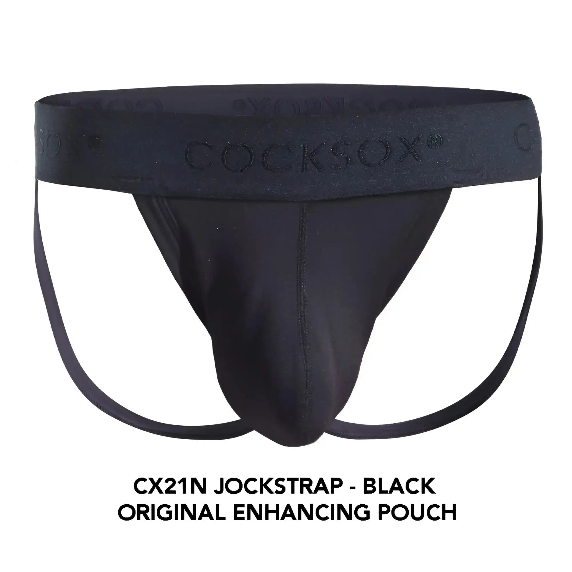 Black cocksox cx21n jockstrap with original enhancing pouch designed for support and comfort