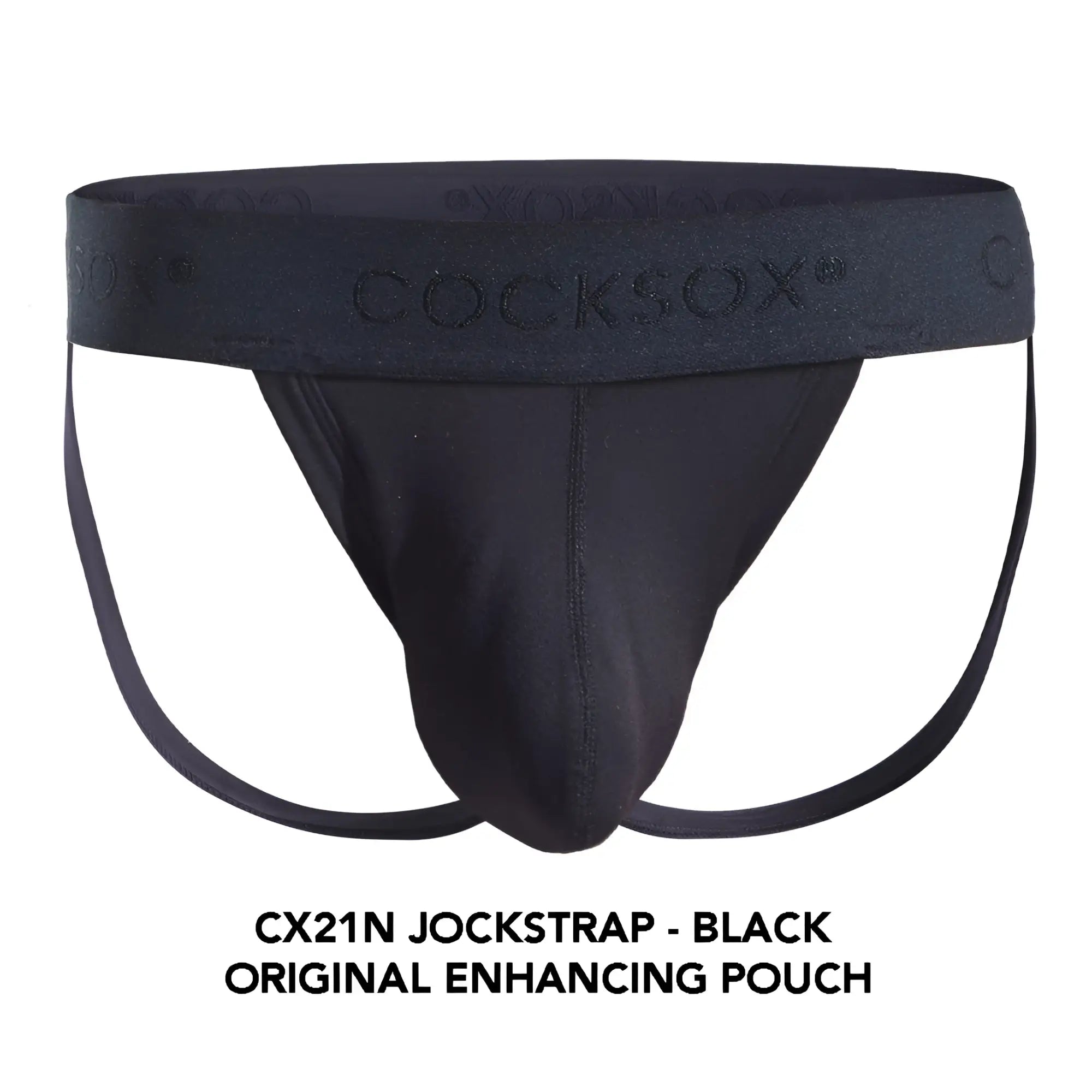 Black cocksox cx21n jockstrap with original enhancing pouch designed for support and comfort