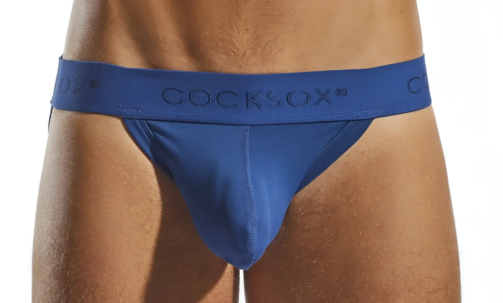 Blue cocksox cx21n jockstrap briefs with a snug fit and elastic waistband for comfortable support