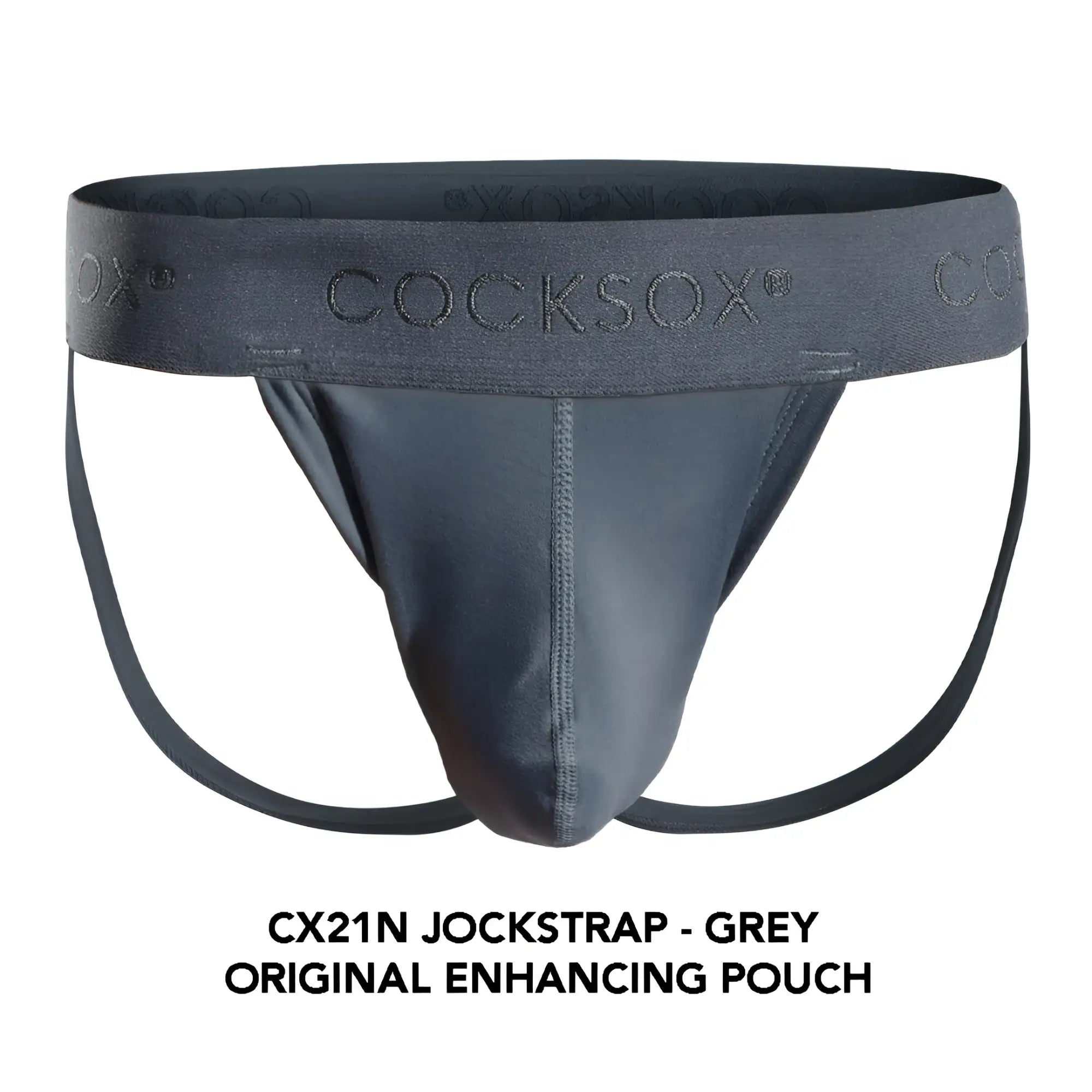Grey cocksox cx21n jockstrap with smooth form-fitting design and reinforced waistband for comfortable support