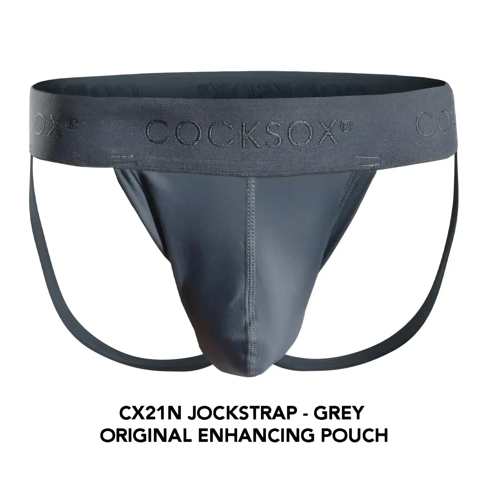 Grey cocksox cx21n jockstrap with smooth form-fitting design and reinforced waistband for comfortable support