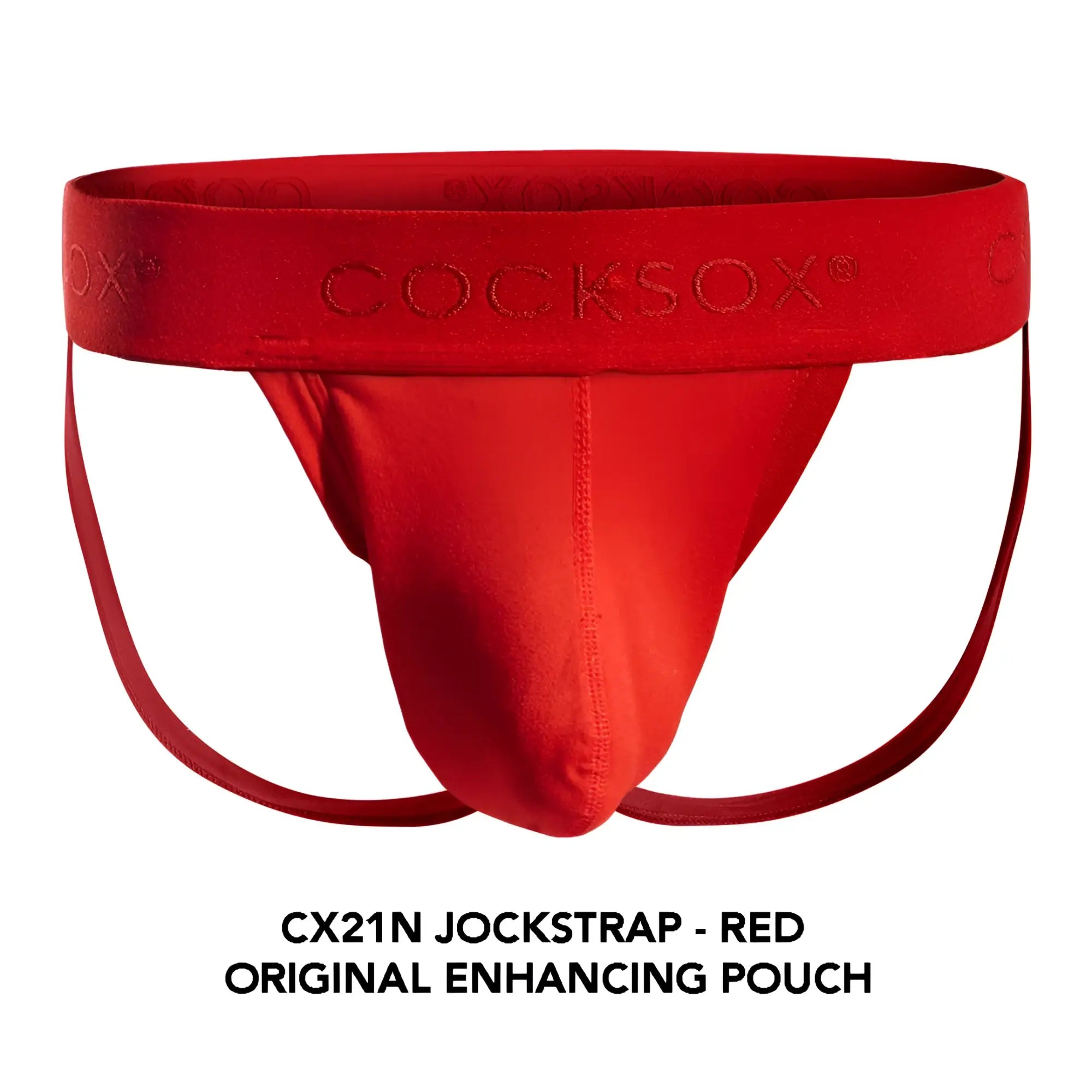 Red Cocksox CX21N jockstrap with original enhancing pouch designed for comfort and support