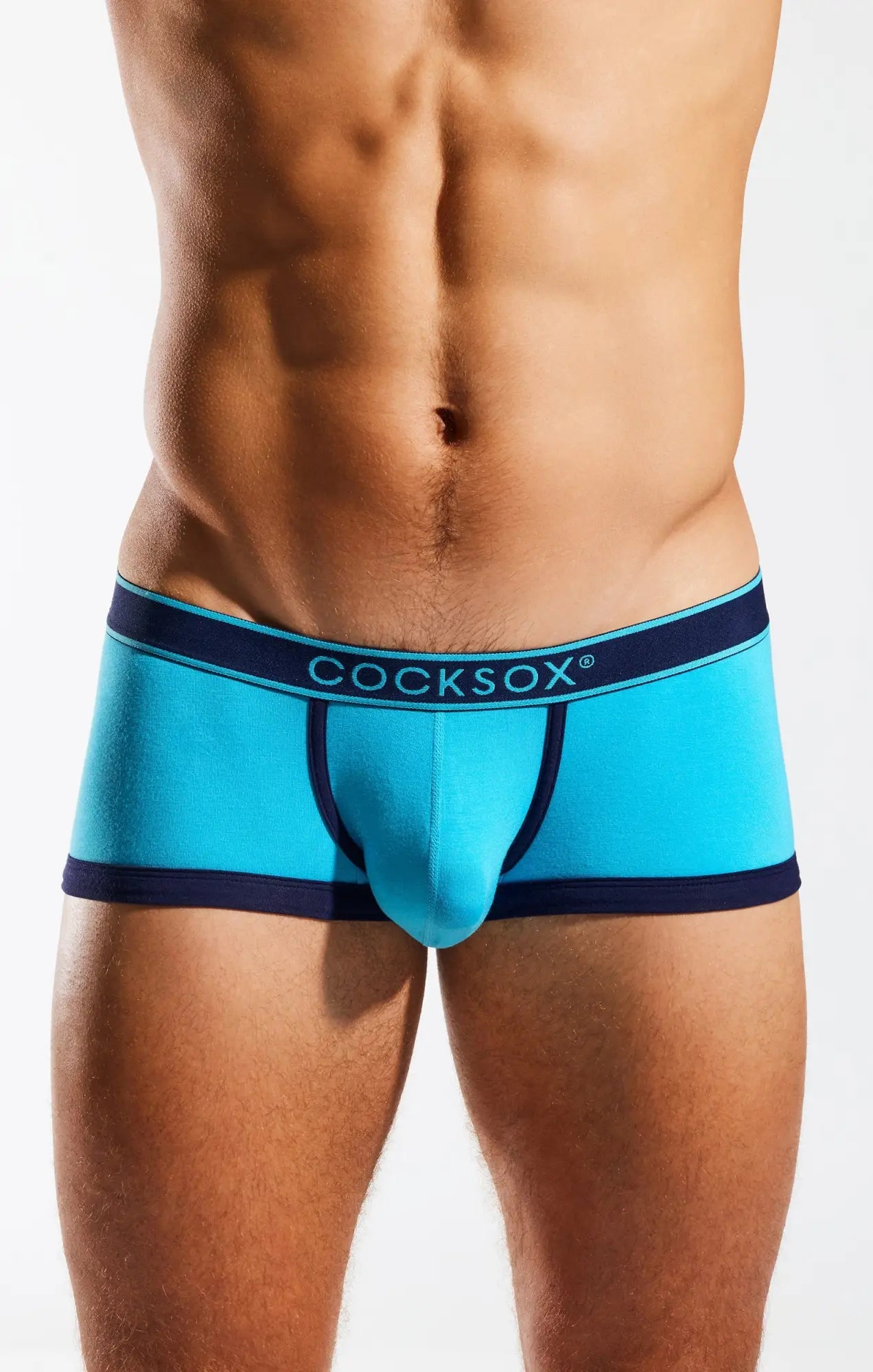 Cocksox cx68bb trunk men’s blue and navy briefs with contoured design for comfortable support and style