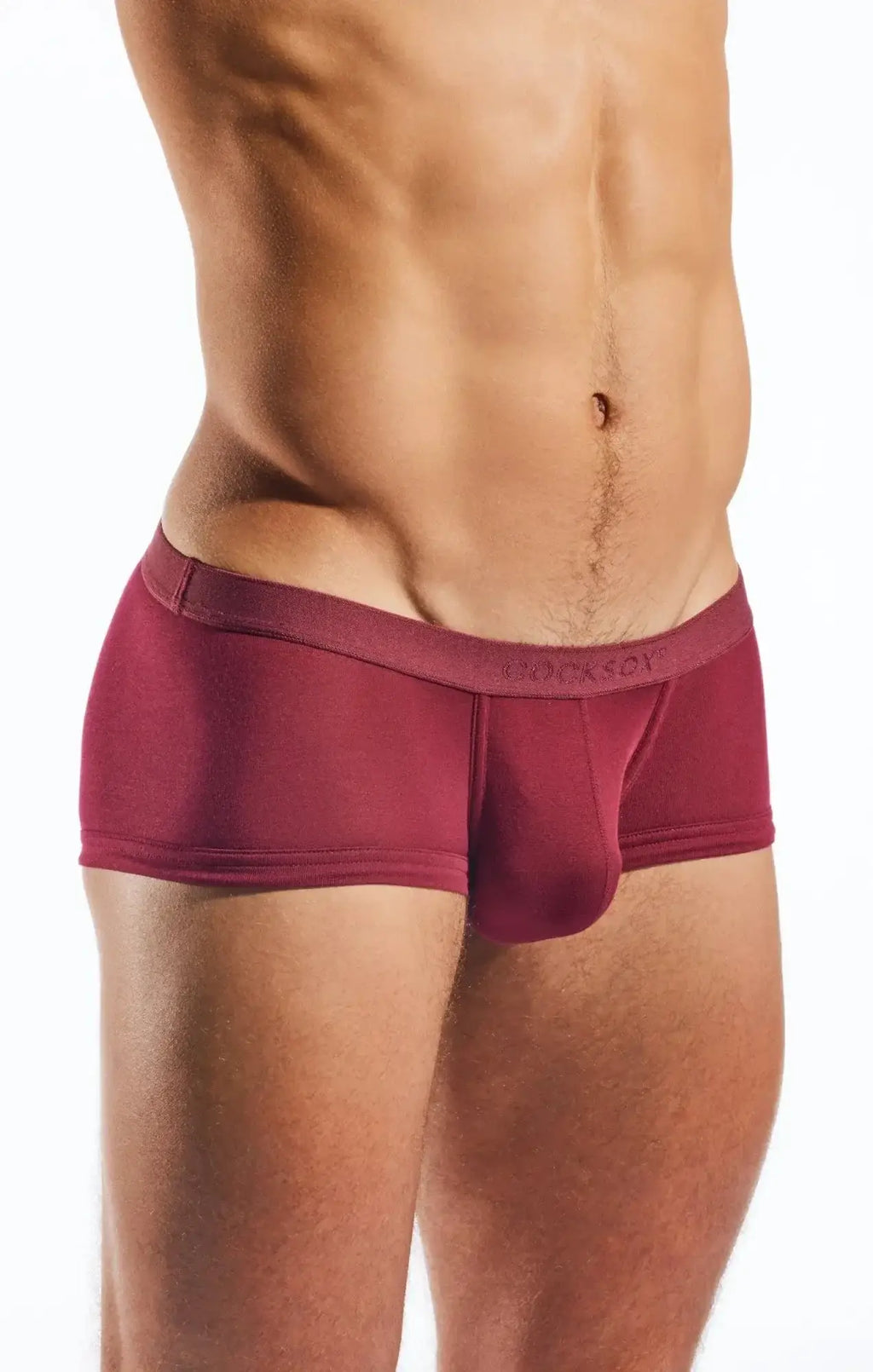 Maroon cocksox cx68md trunk men’s briefs with smooth fabric and subtle brand logo on the waistband