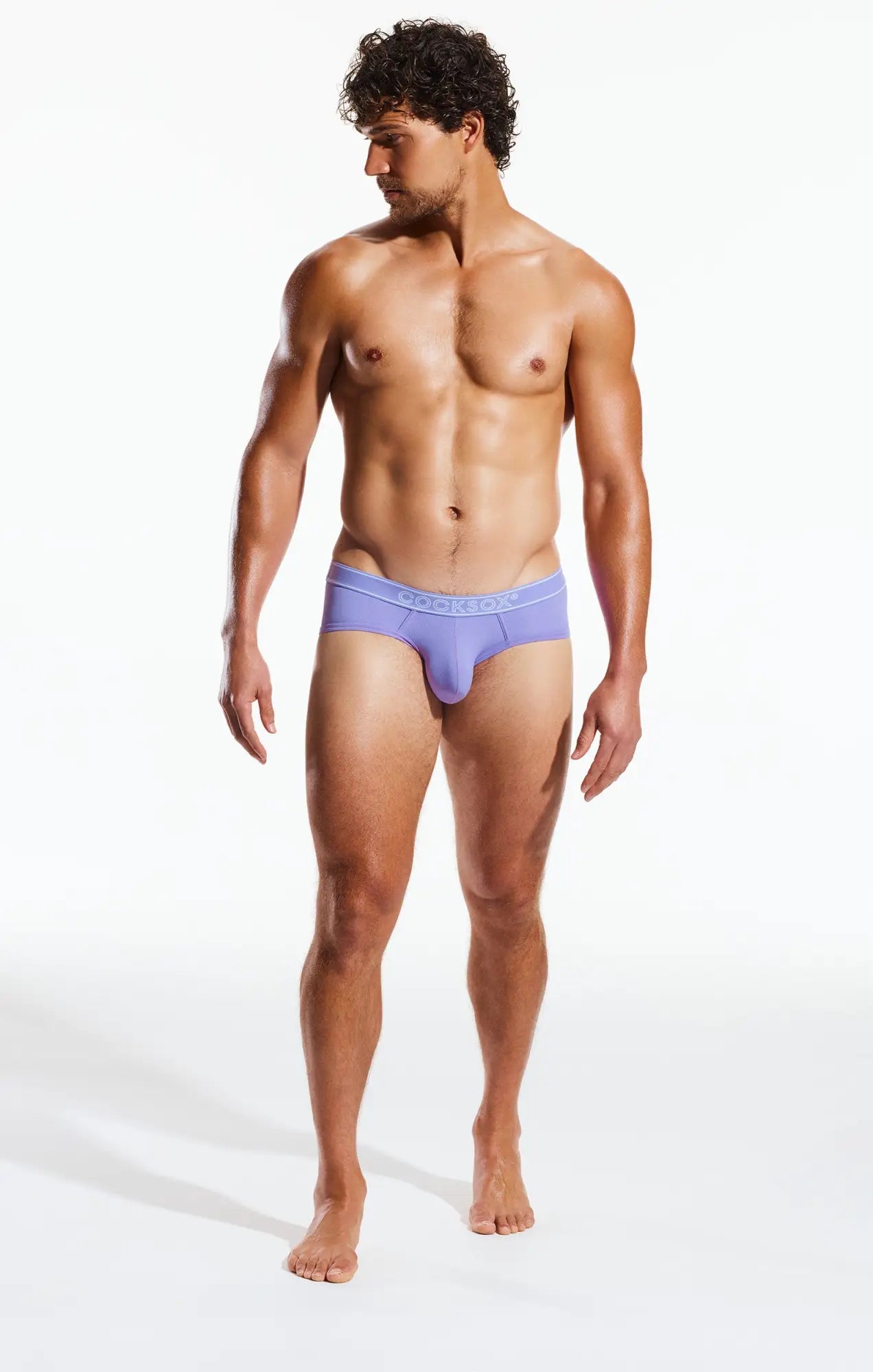 Purple cocksox cx76br sports brief with subtle elastic waistband designed for comfort and athletic support
