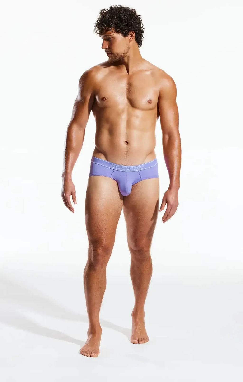 Purple cocksox cx76br sports brief with subtle elastic waistband designed for comfort and athletic support