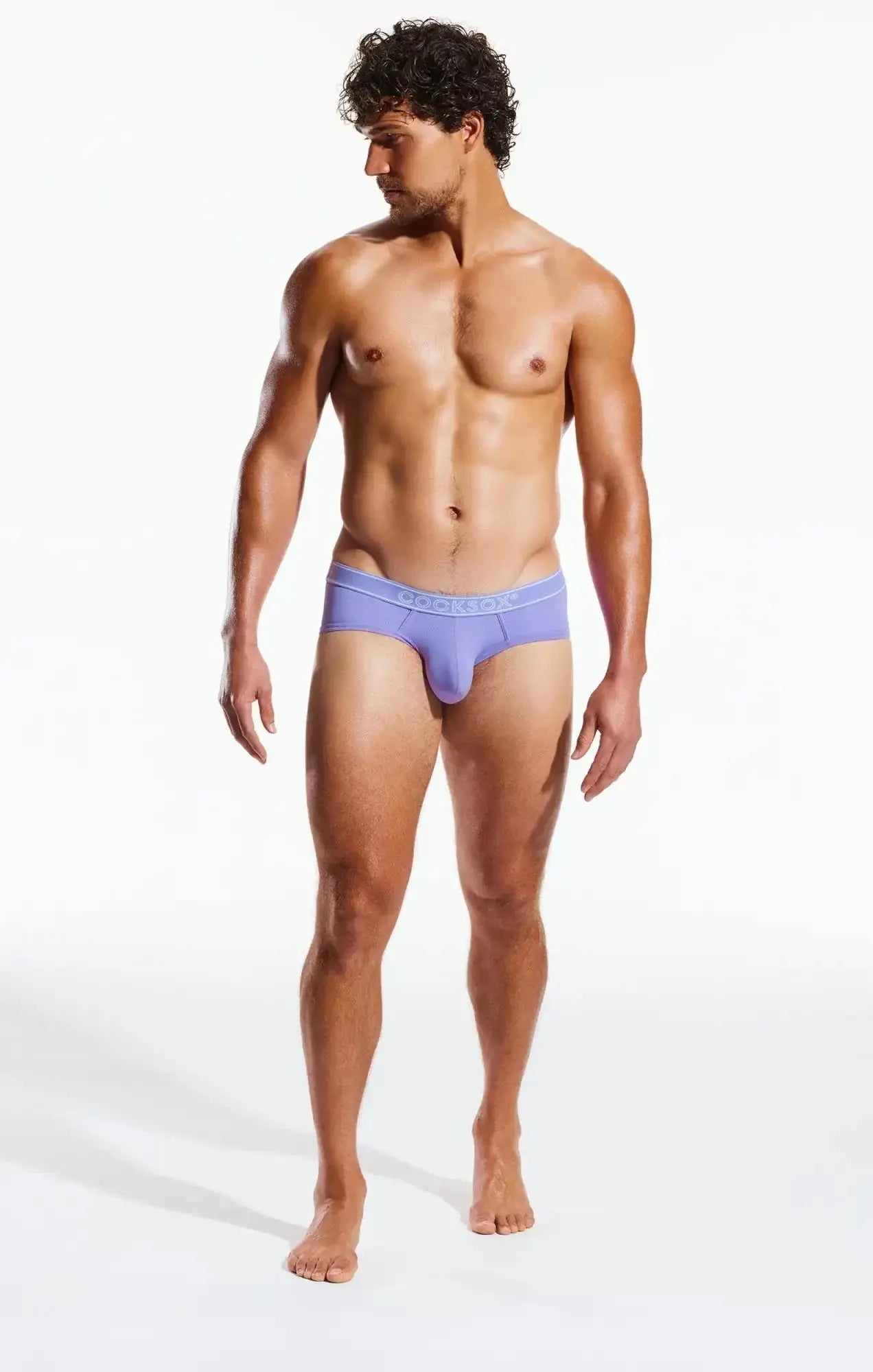 Purple cocksox cx76br sports brief with subtle elastic waistband designed for comfort and athletic support