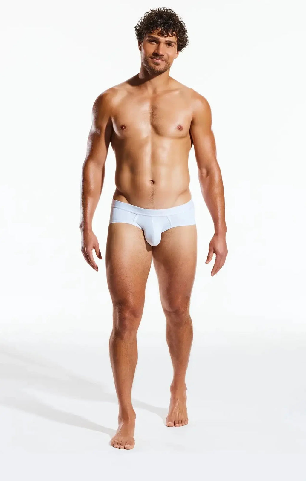 White cotton Cocksox CX76BR sports briefs with a smooth snug fit and a subtle elastic waistband