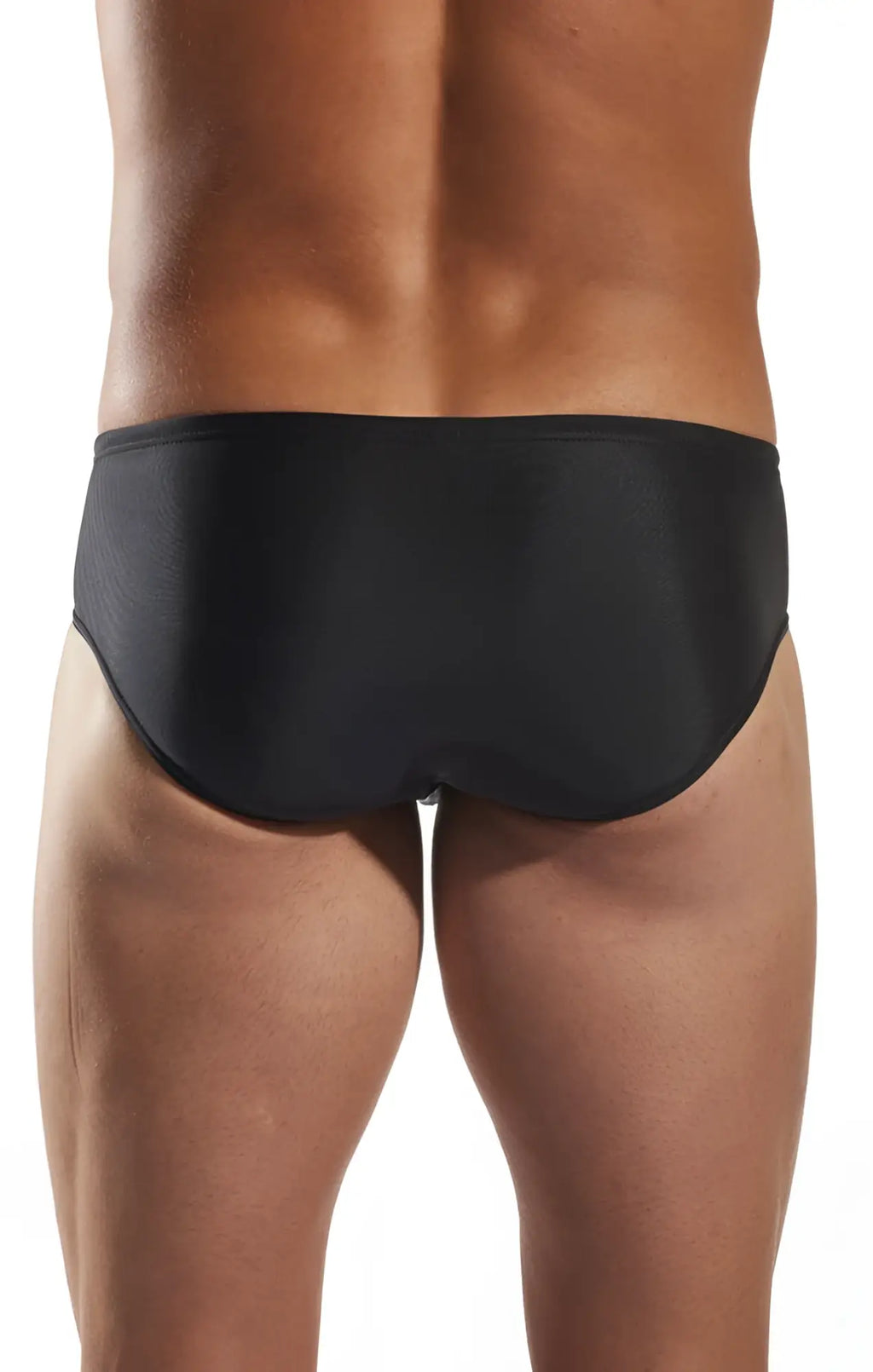 Black cocksox cx79 boy leg swim brief with smooth form-fitting design made from comfortable swim material