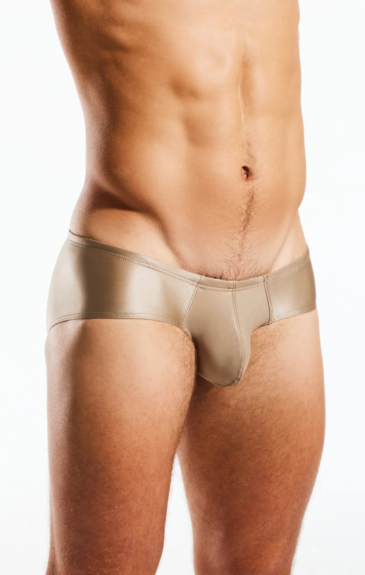 Beige metallic cocksox cx79gs boy leg swim brief with sleek form-fitting design for swimming and beachwear