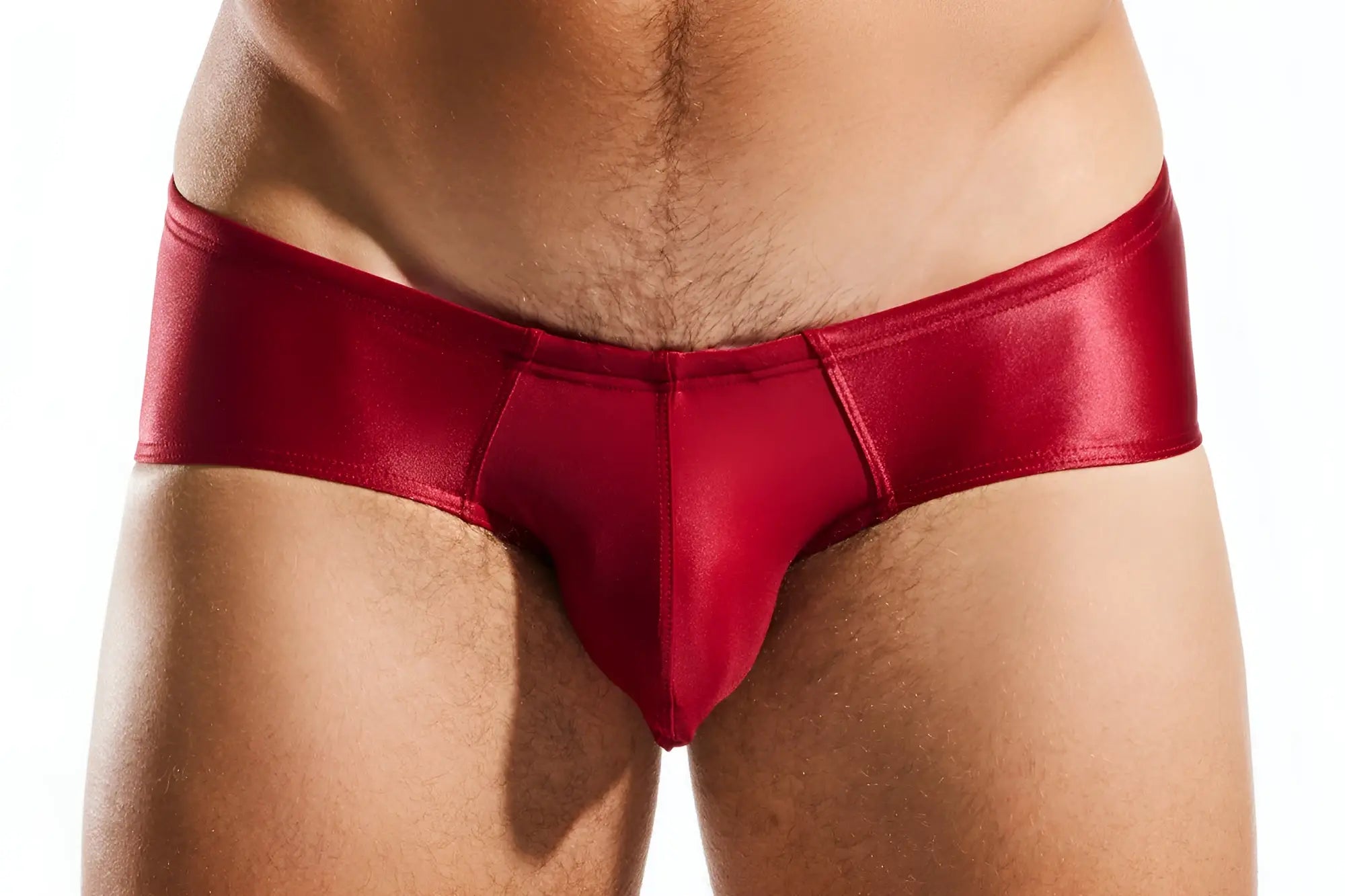 Red metallic cocksox cx79gs boy leg swim brief with sleek form-fitting design for swimwear use