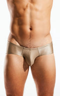 Tan metallic cocksox cx79gs boy leg swim brief with sleek form-fitting design for stylish swimwear use