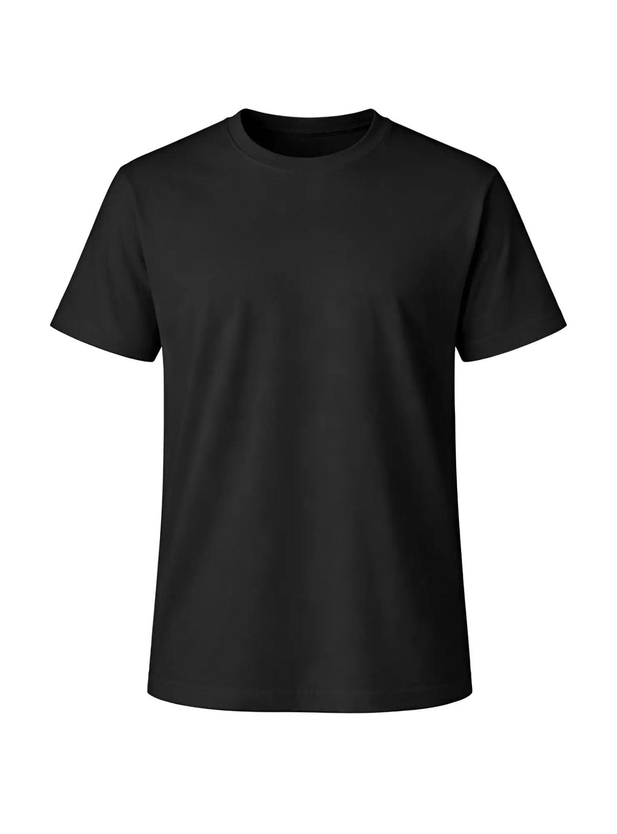 Black cotton short-sleeved crew neck t-shirt suitable for casual wear with a comfortable fit