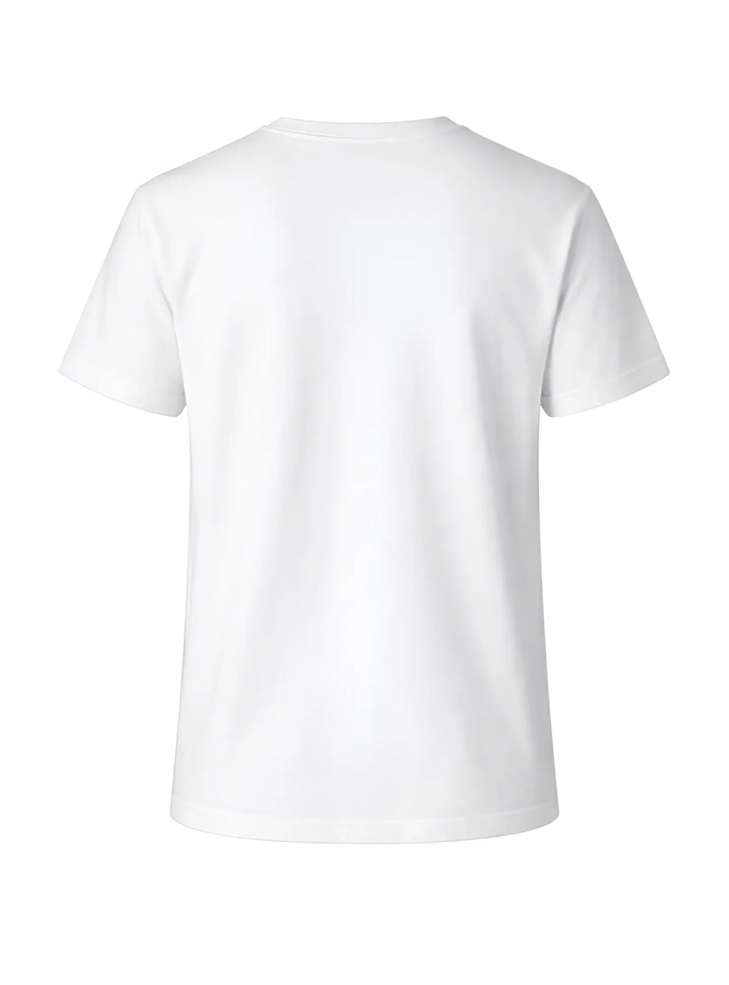 White cotton crew neck t-shirt with classic short sleeves made from soft breathable fabric