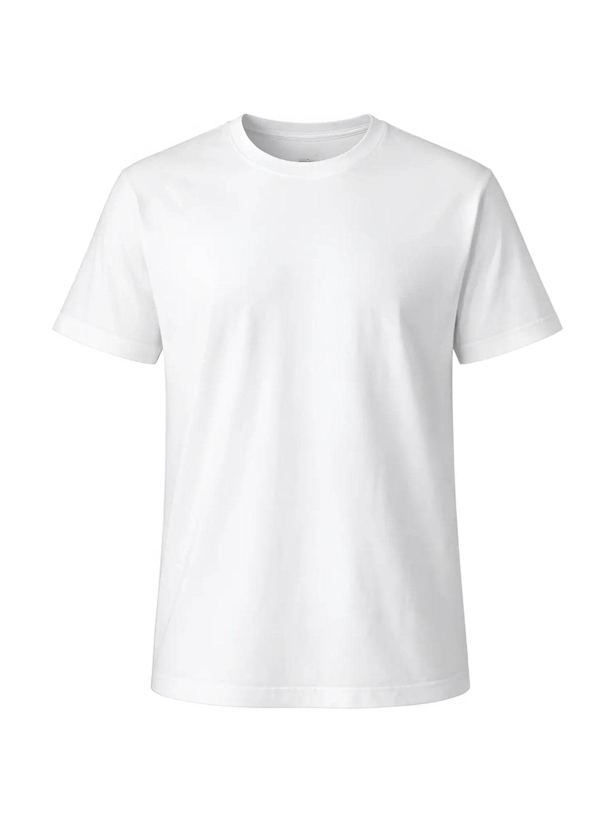 White cotton crew neck t-shirt with short sleeves ideal for casual wear and comfortable everyday use