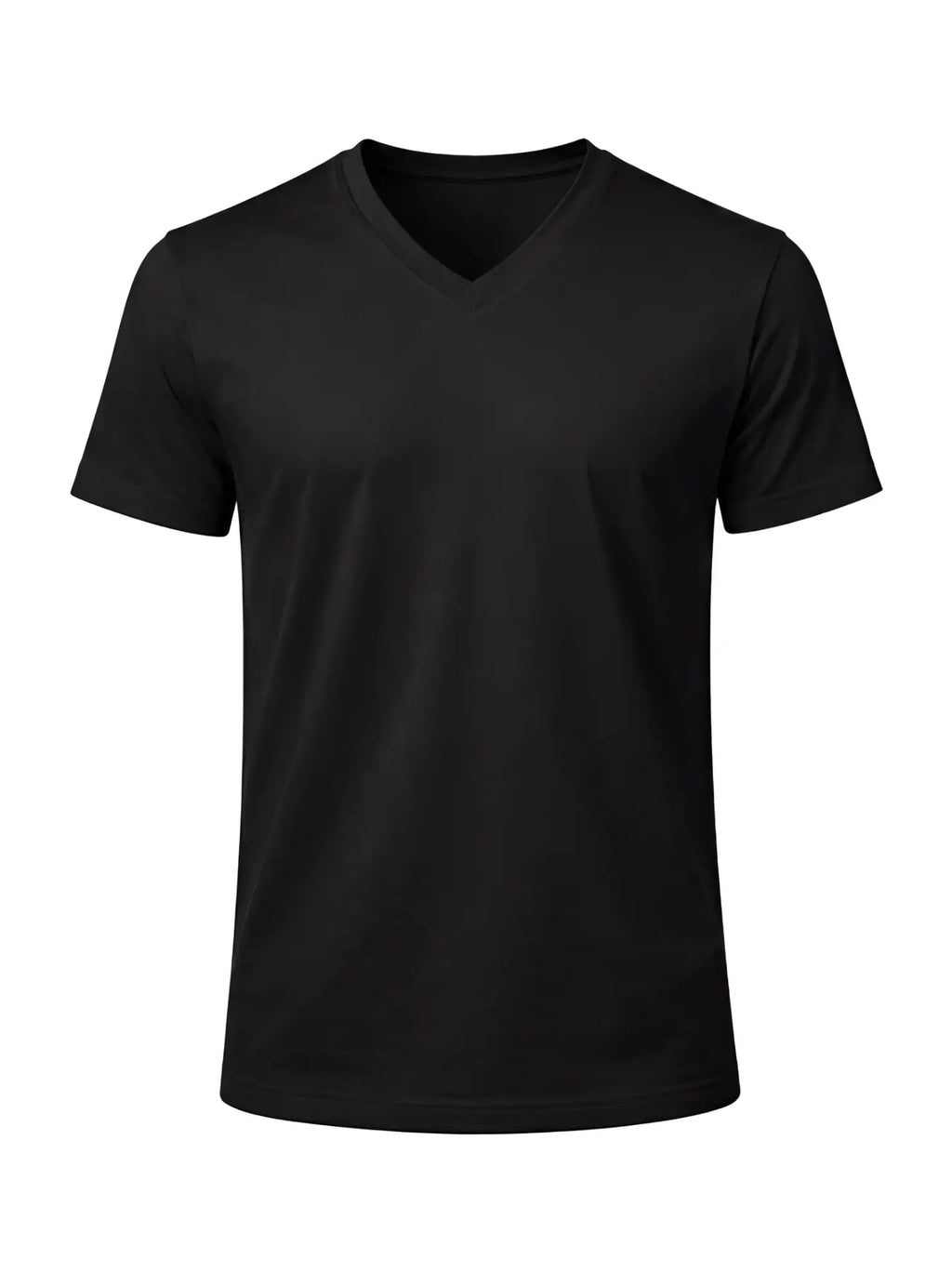 Black v neck cotton t shirt with short sleeves soft breathable fabric for casual wear