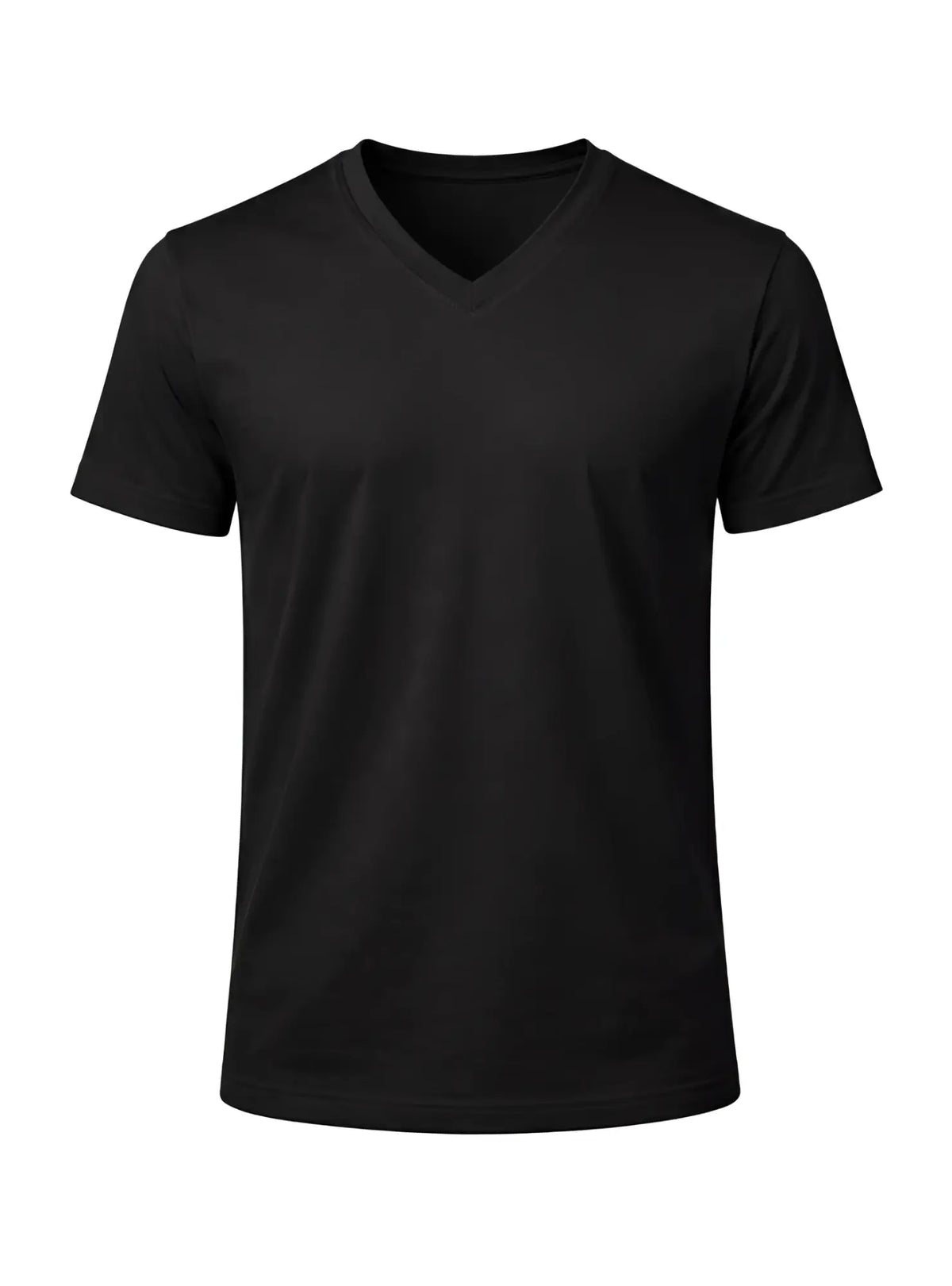 Black v neck cotton t shirt with short sleeves soft breathable fabric for casual wear