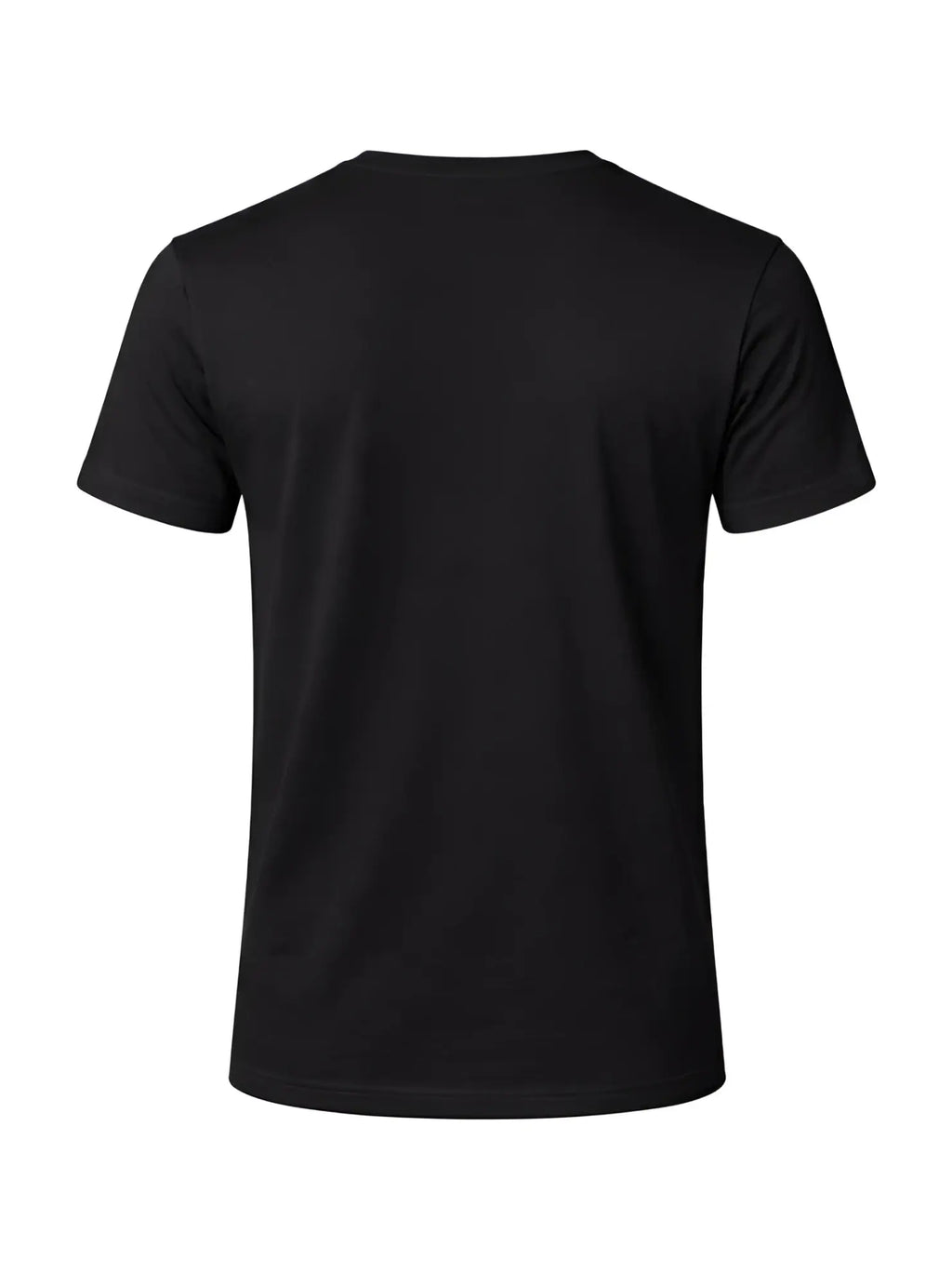 Black short-sleeved cotton t-shirt with classic crew neck design suitable for casual wear