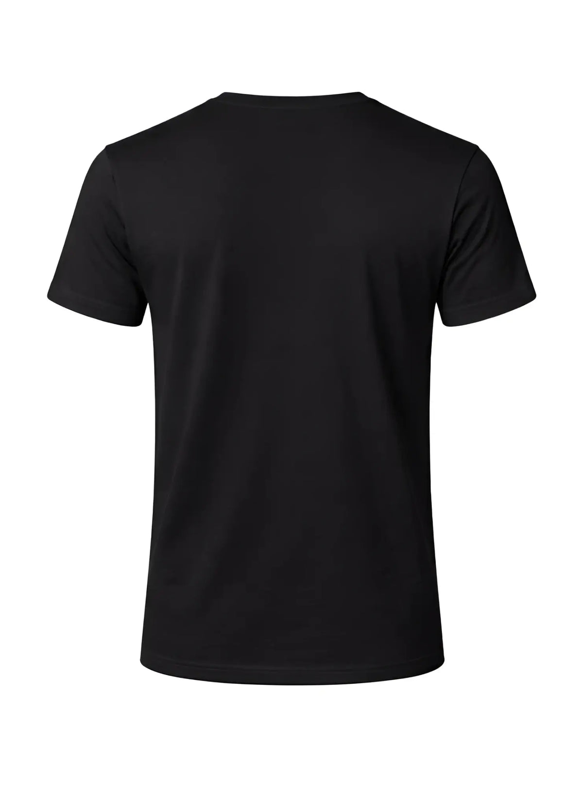 Black short-sleeved cotton t-shirt with classic crew neck design suitable for casual wear